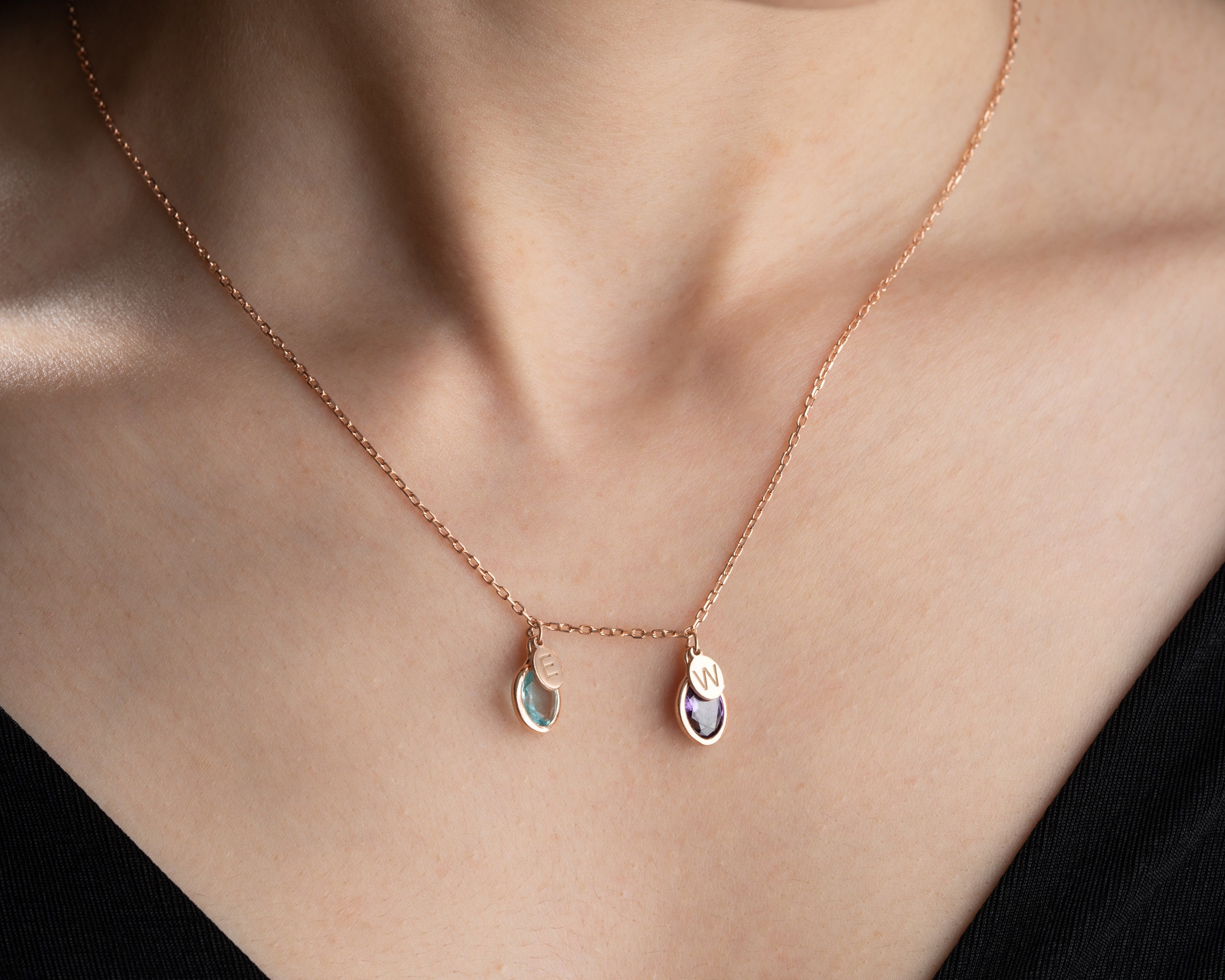 Custom Family Birthstone Necklace