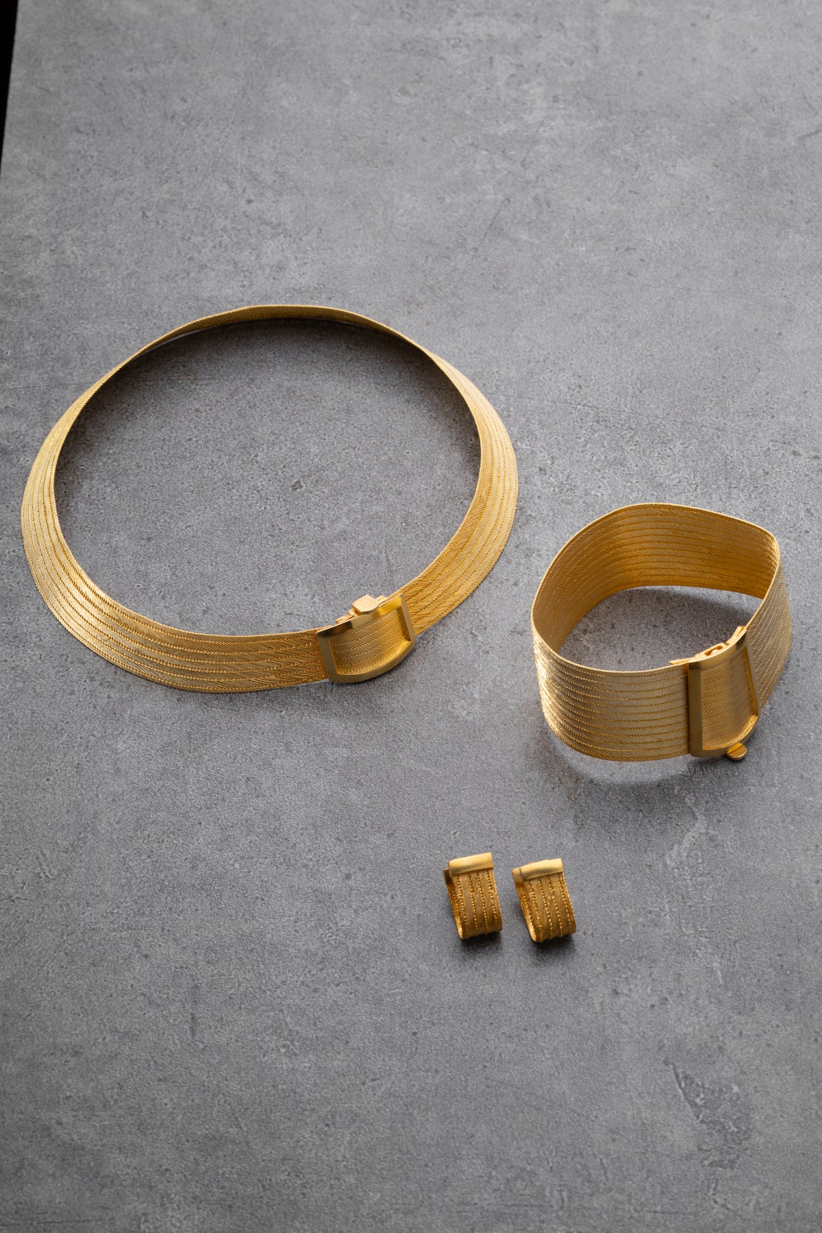 Woven Mesh Buckle Jewelry Set