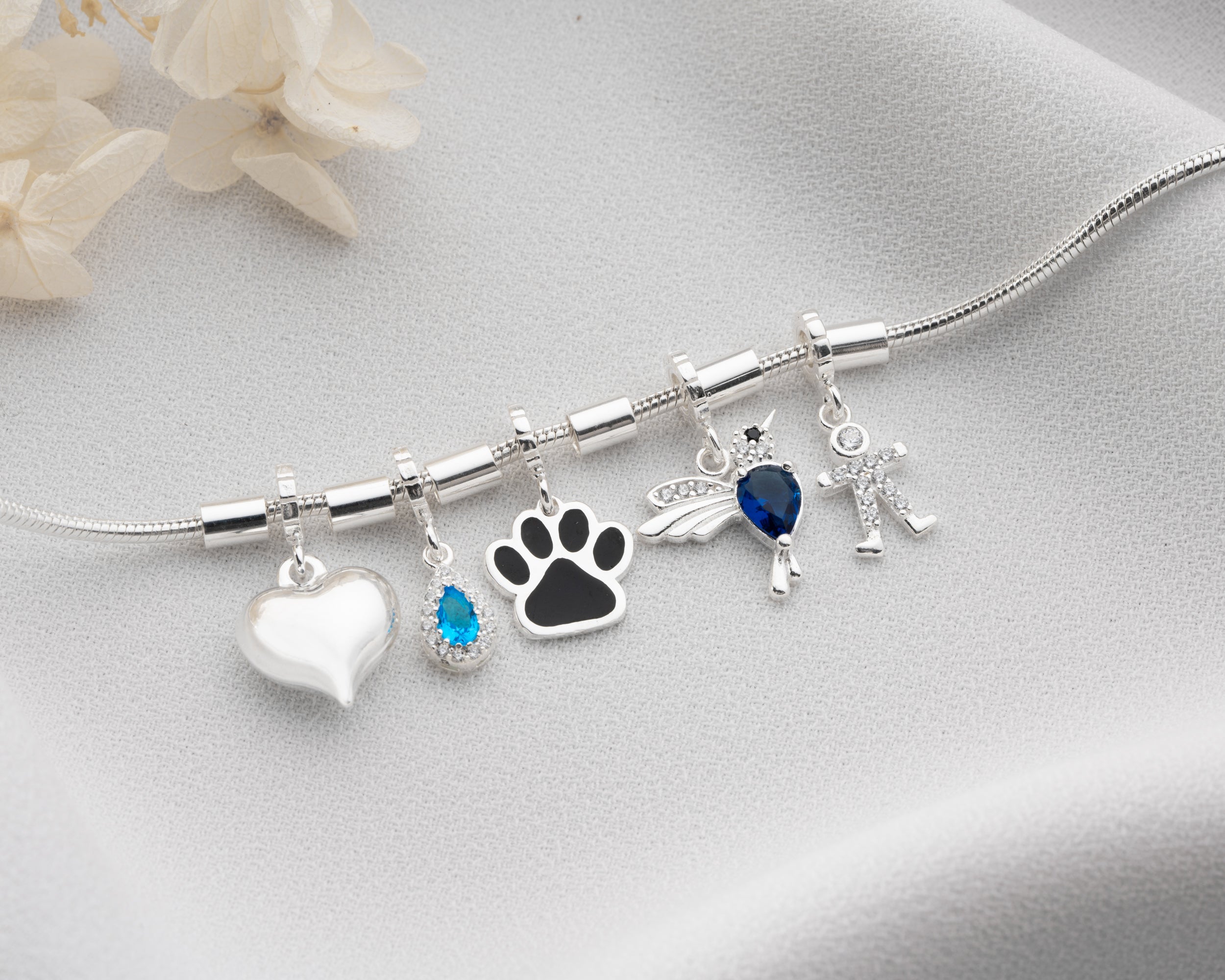 Custom Multi Charm Birthstone Bracelet