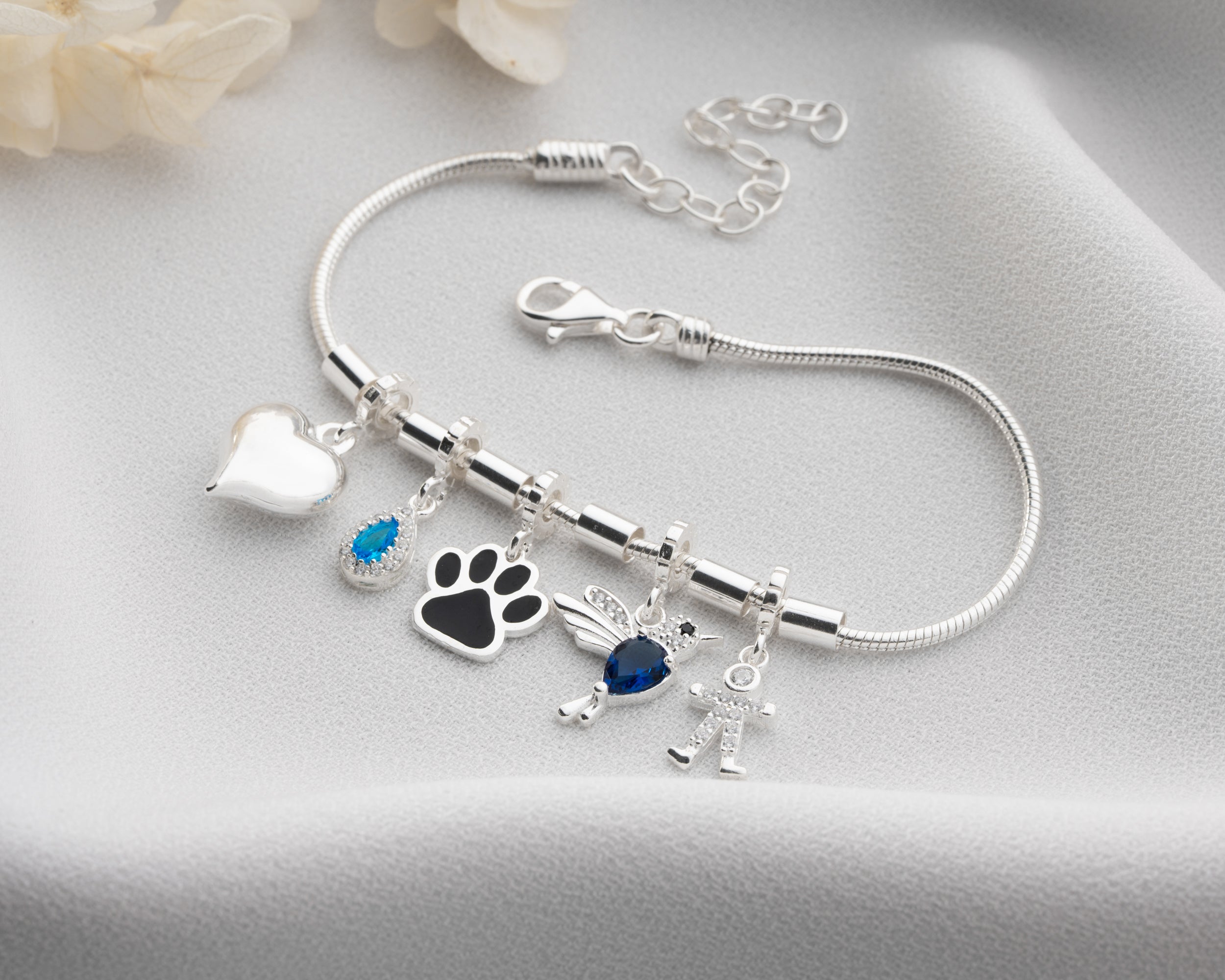 Custom Multi Charm Birthstone Bracelet