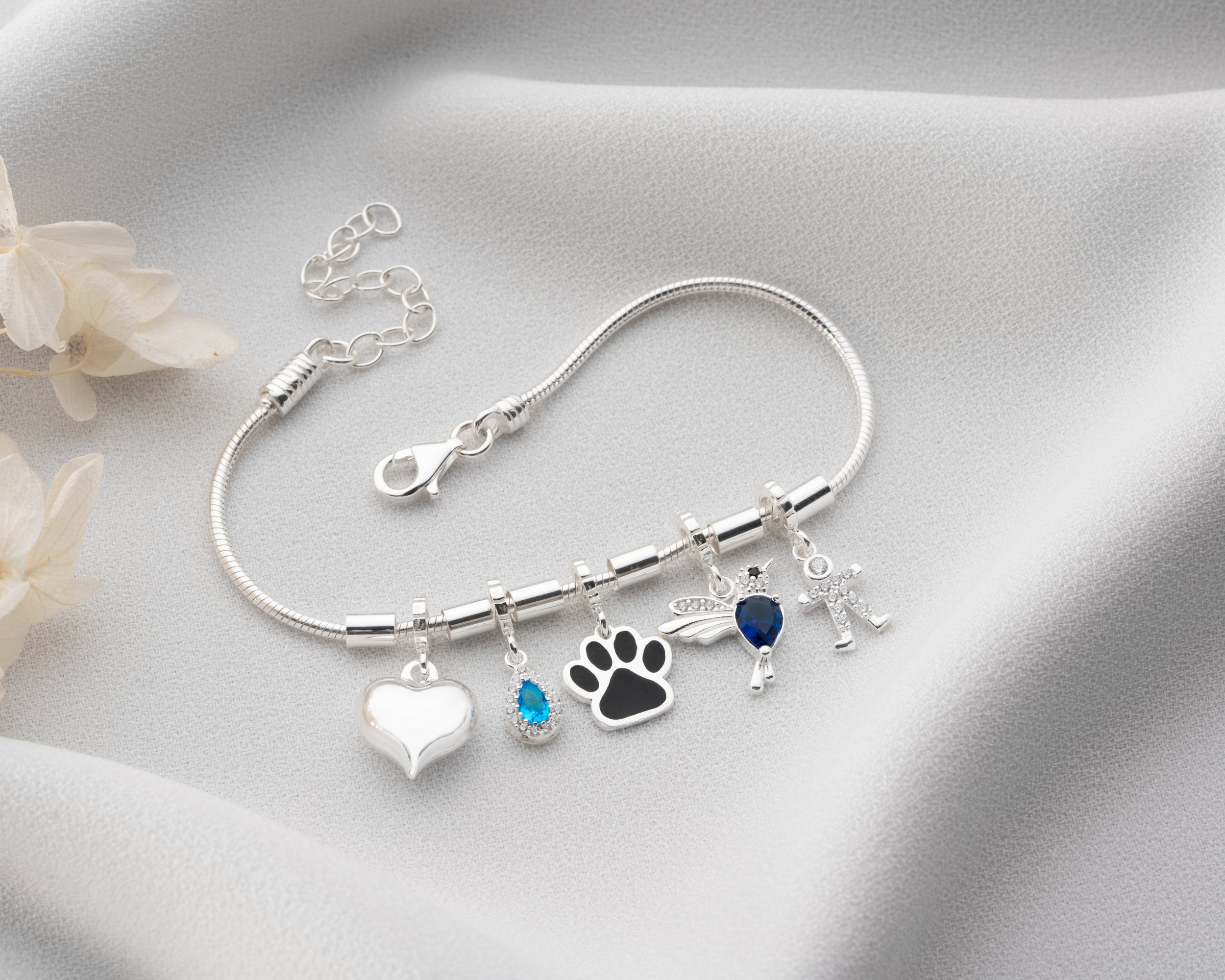 Custom Multi Charm Birthstone Bracelet