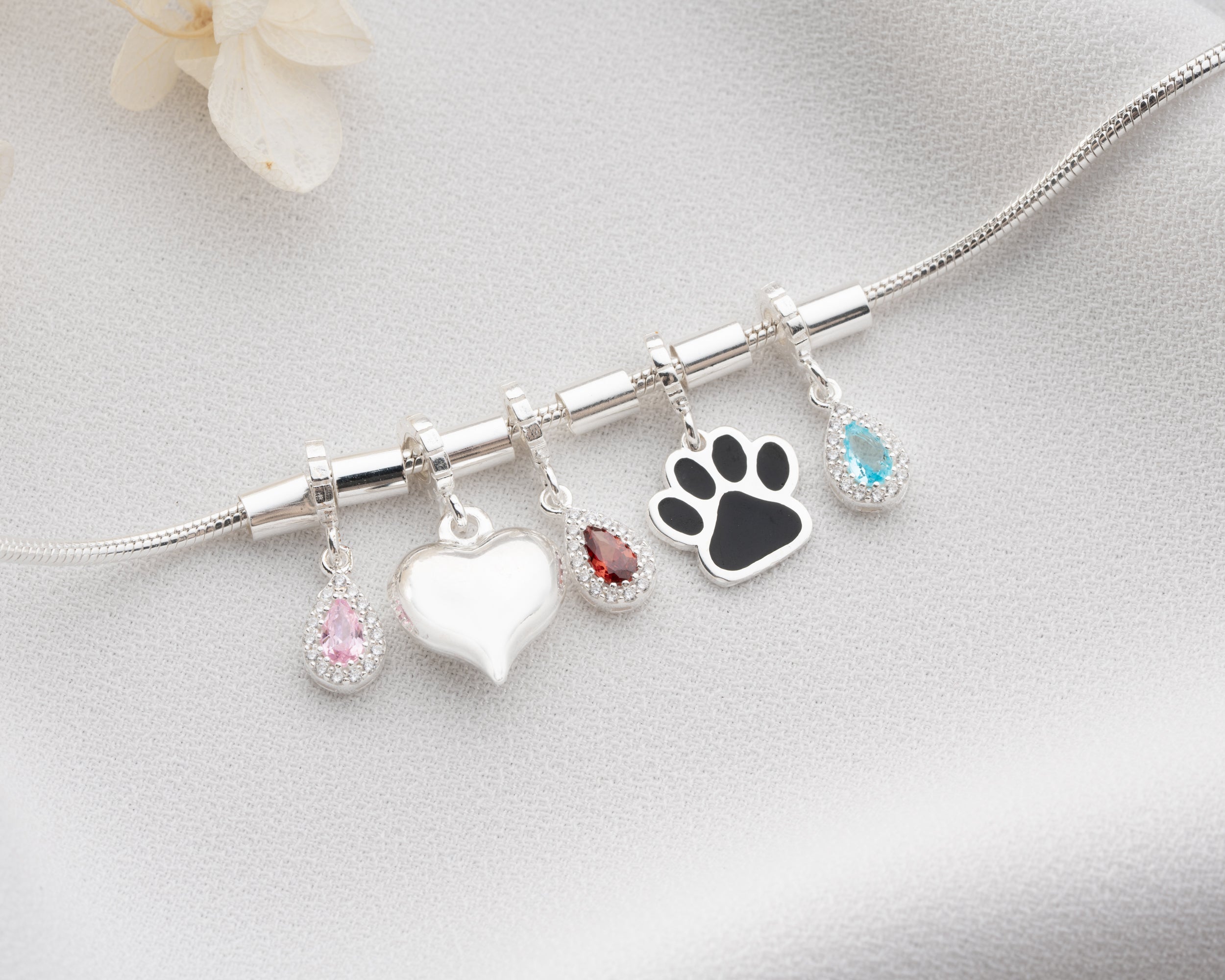 Custom Kids Birthstone Heart Bracelet