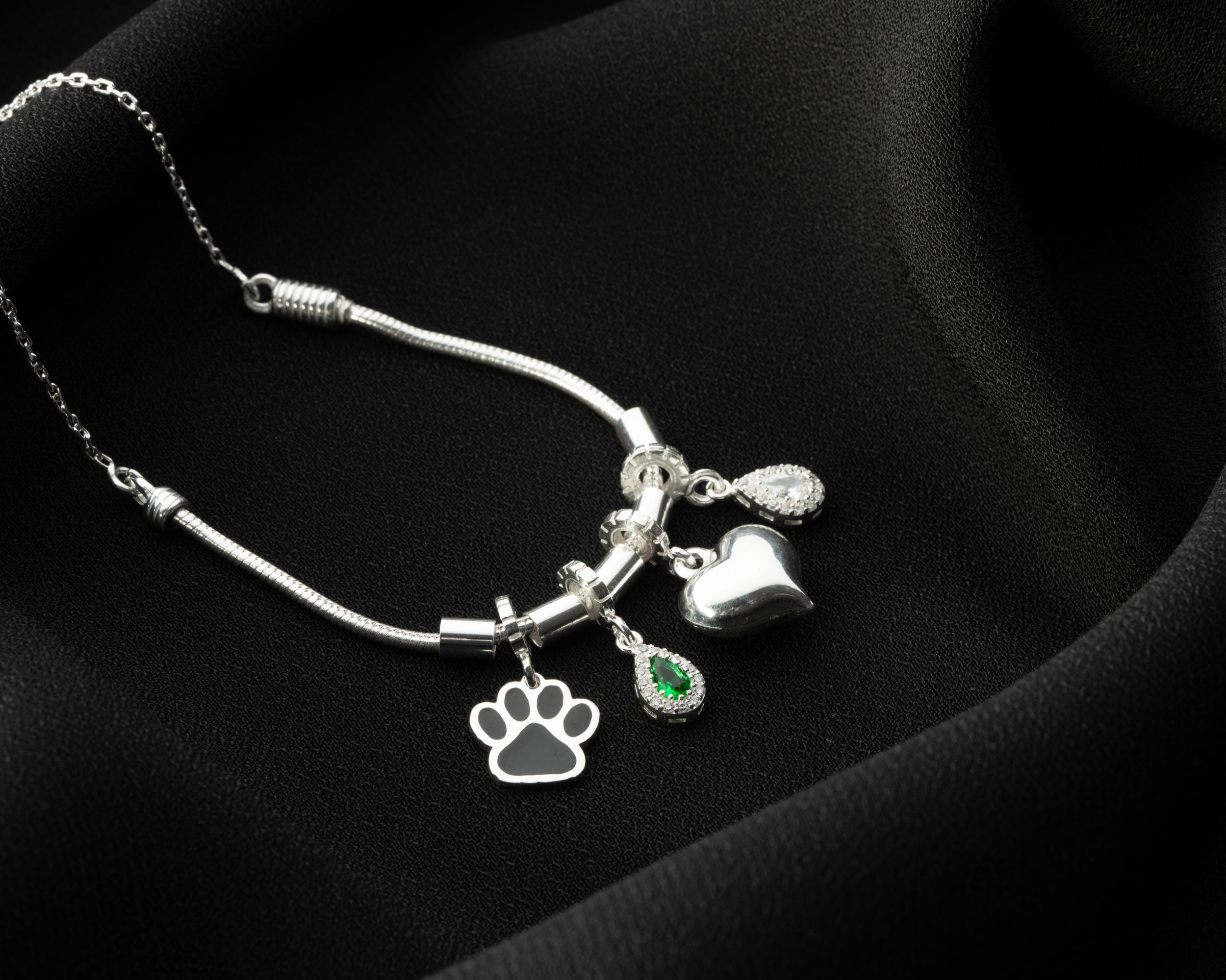 Custom Lovebirds and Kids Charm Necklace