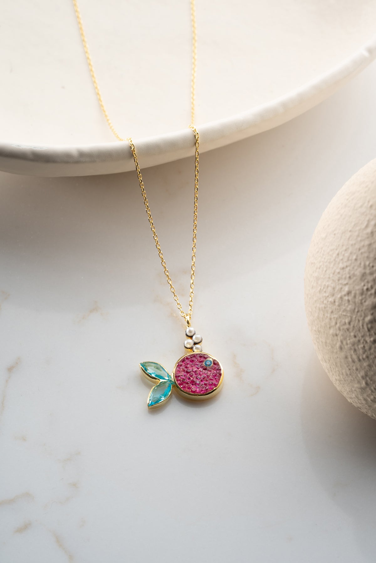 Sparkling Fish Pendant Necklace
