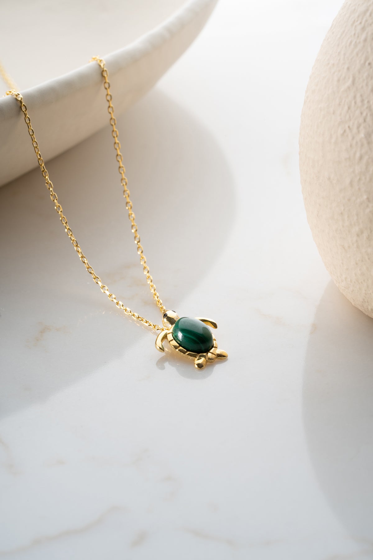 Malachite Sea Turtle Necklace