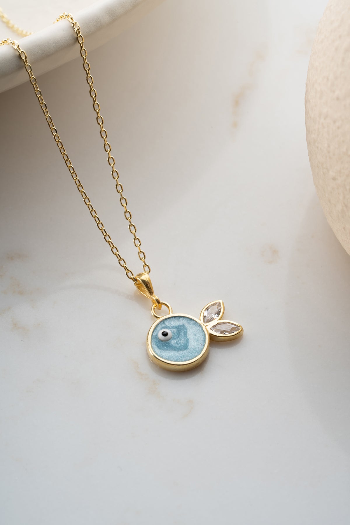 Enamel Fish Pendant Necklace