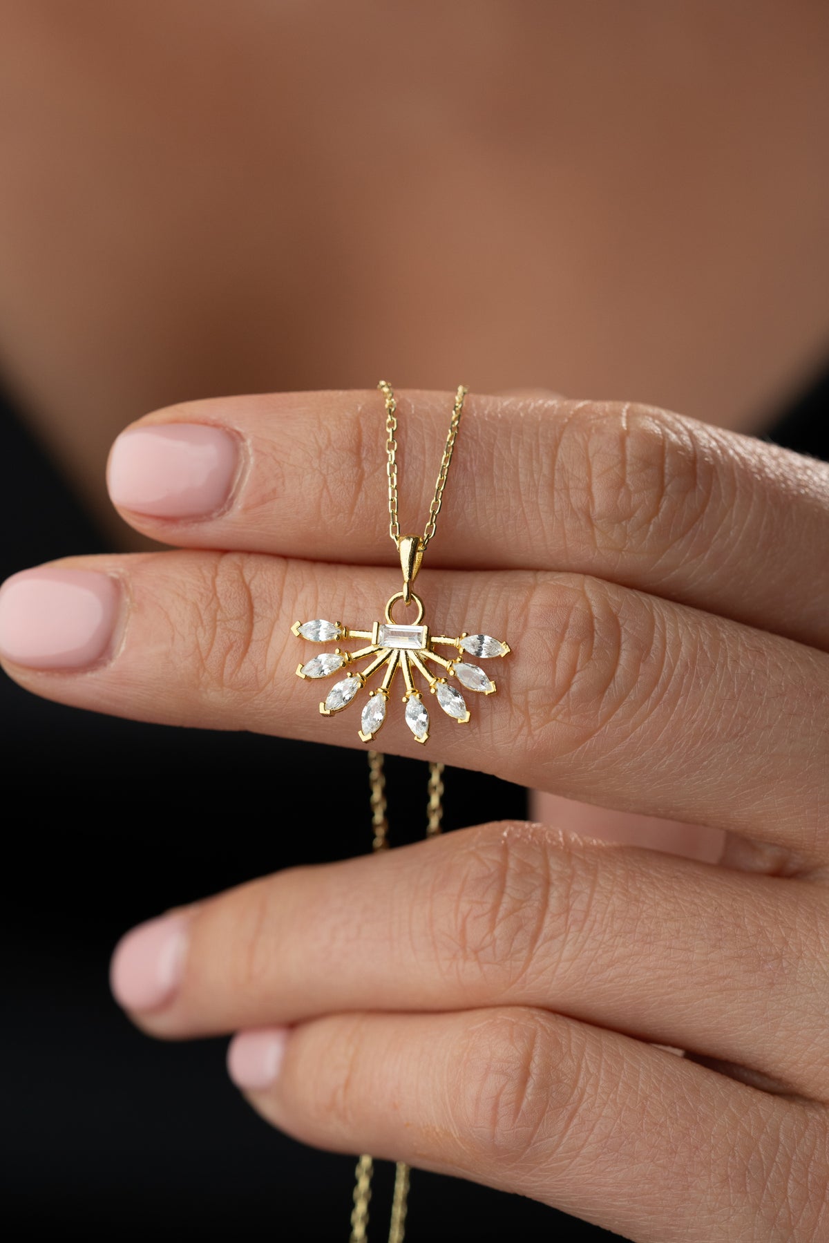 Marquise Crystal Sunburst Necklace