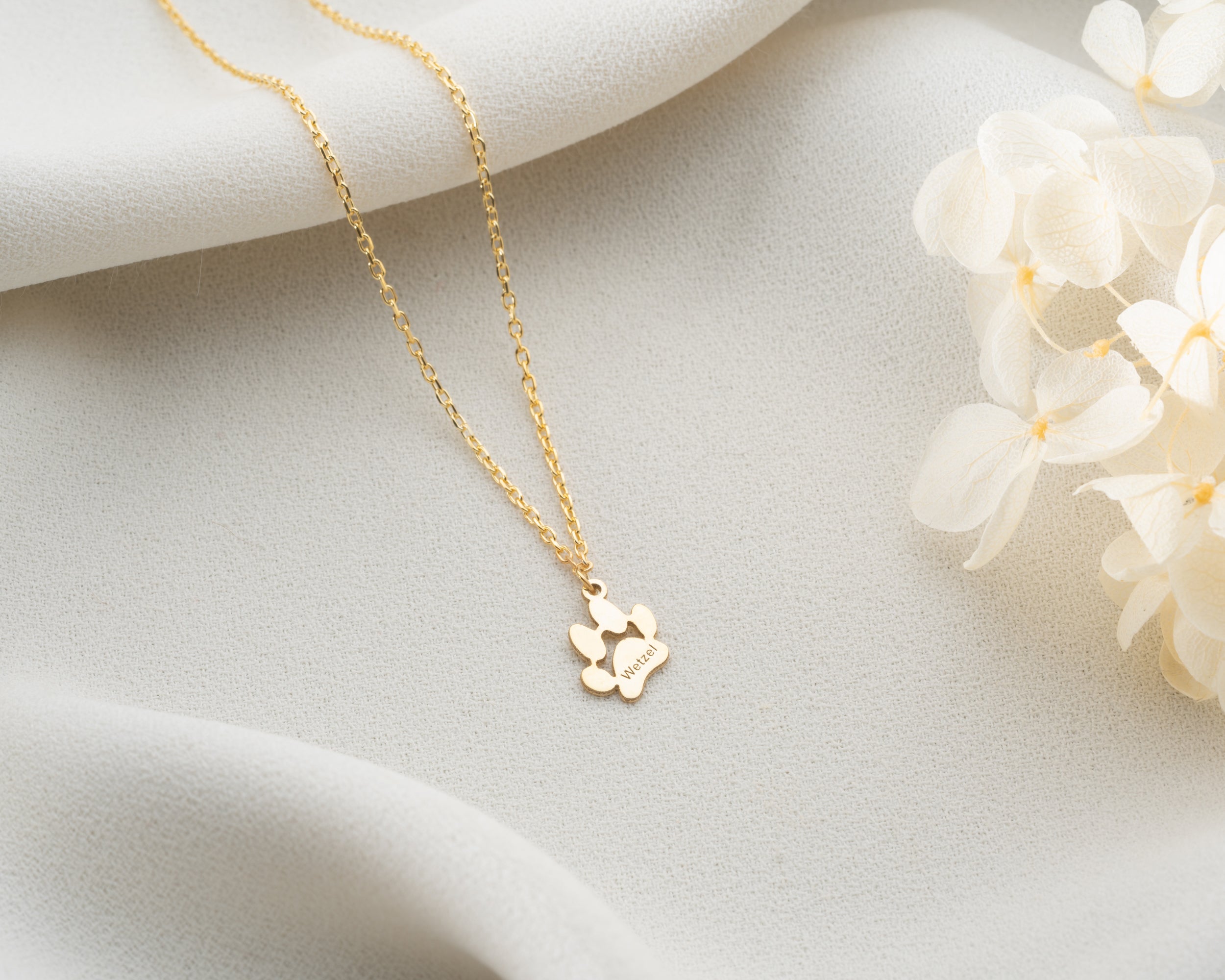 Personalized Pet Paw Print Necklace