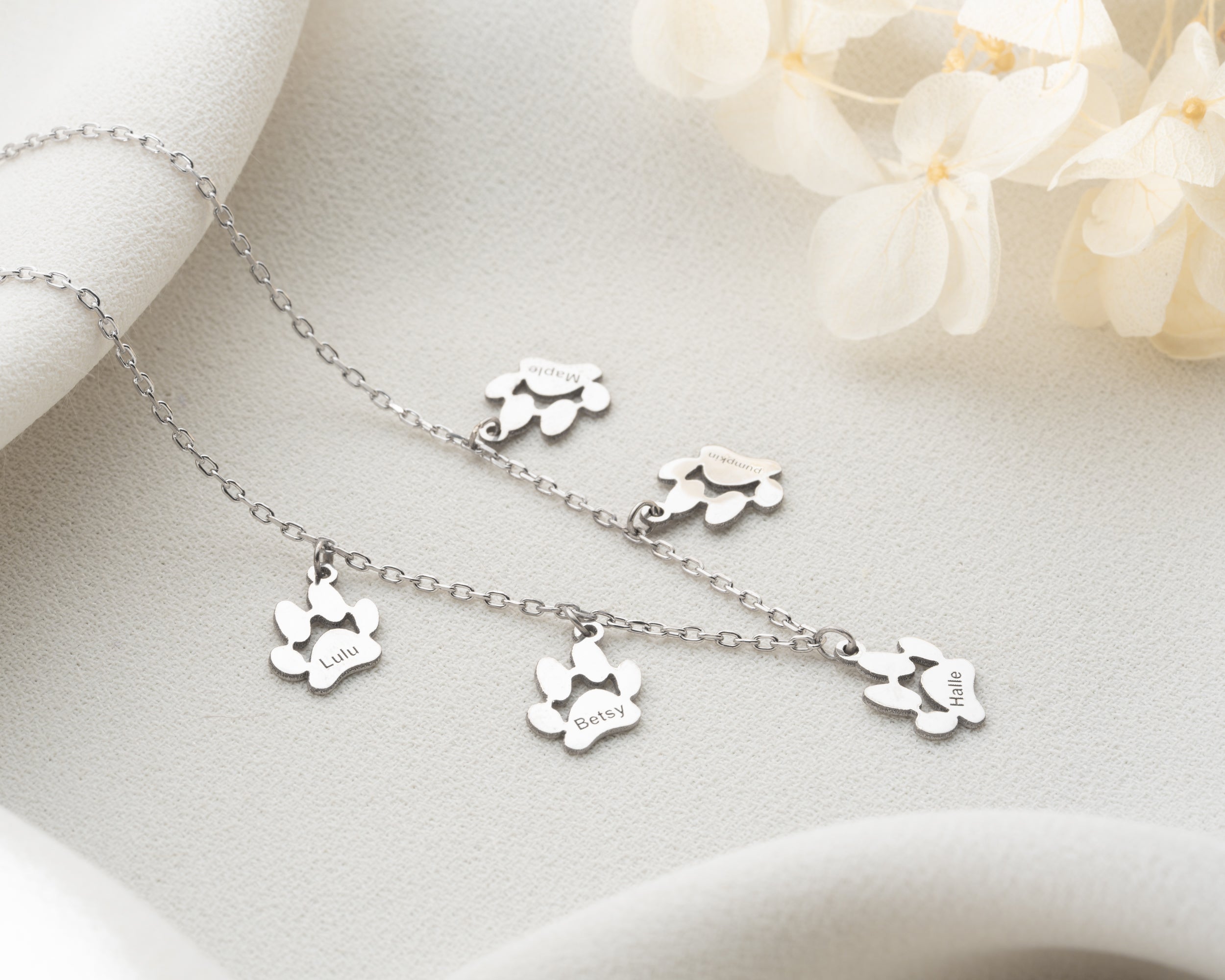 Personalized Pet Paw Print Necklace