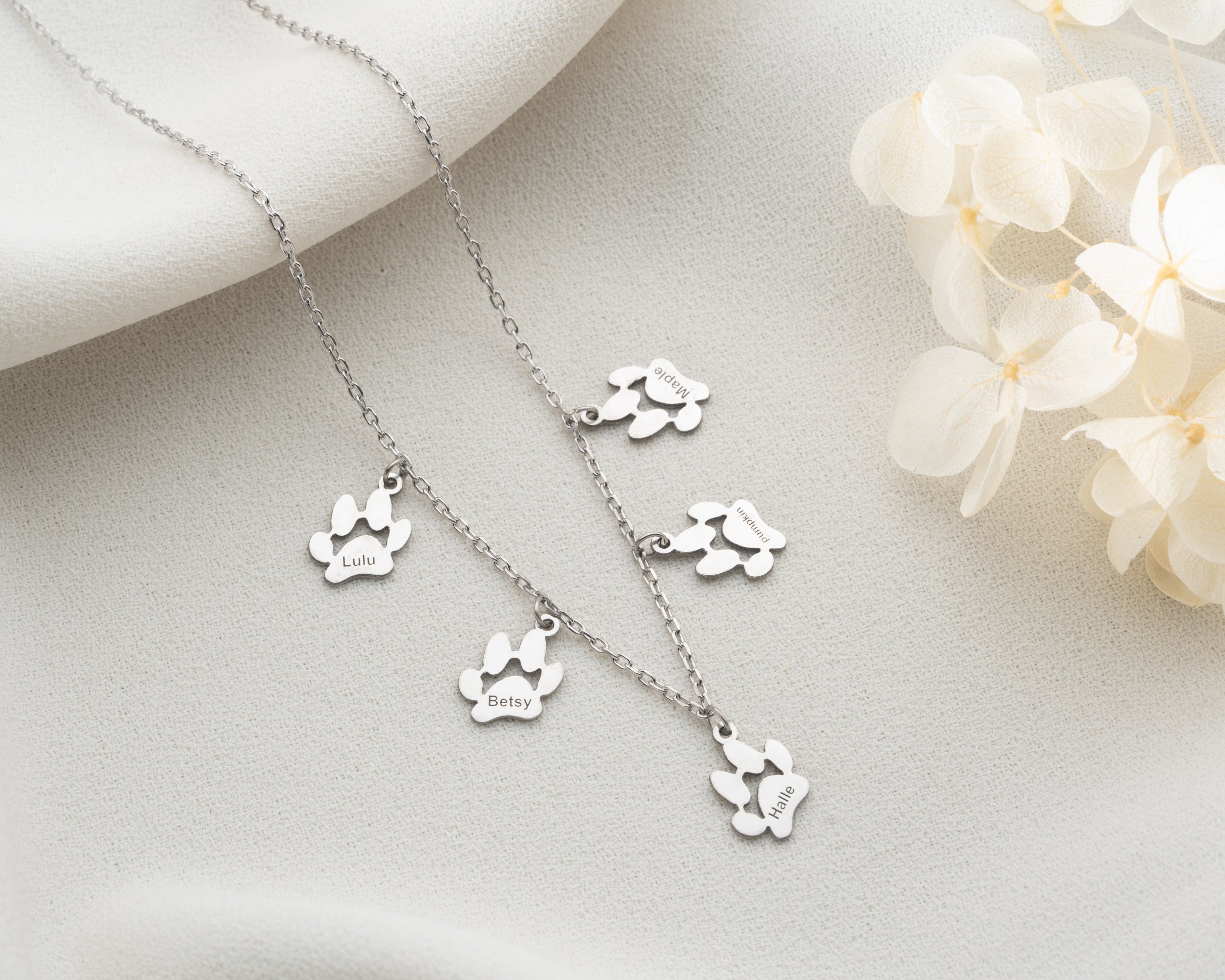 Personalized Pet Paw Print Necklace
