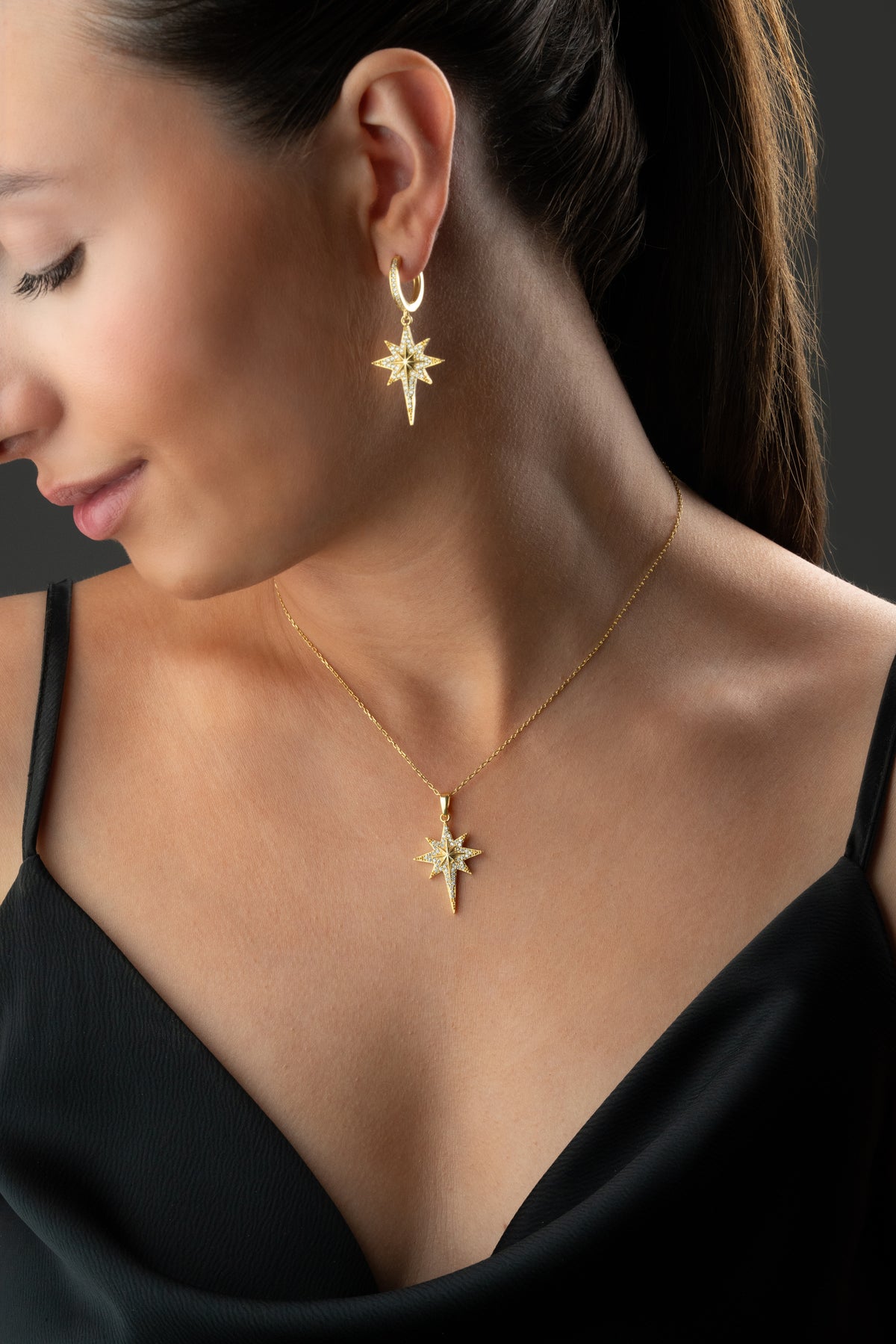 North Star Necklace and Earring Set