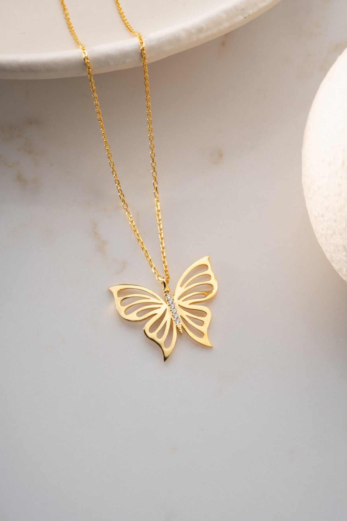 Cutout Butterfly Pendant Necklace