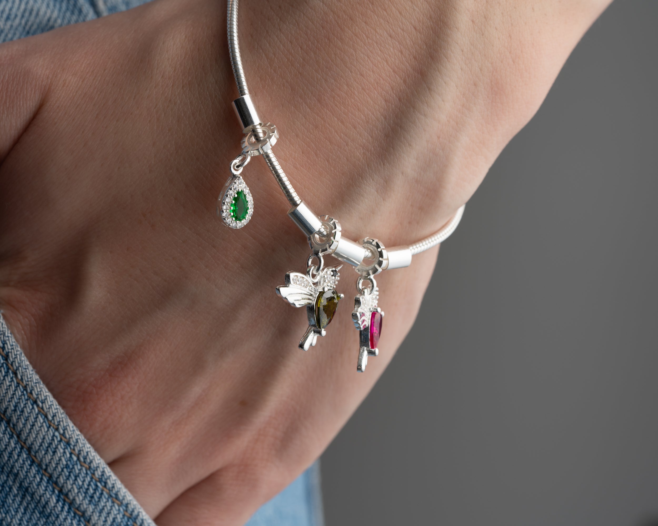 Custom Multi Charm Birthstone Bracelet