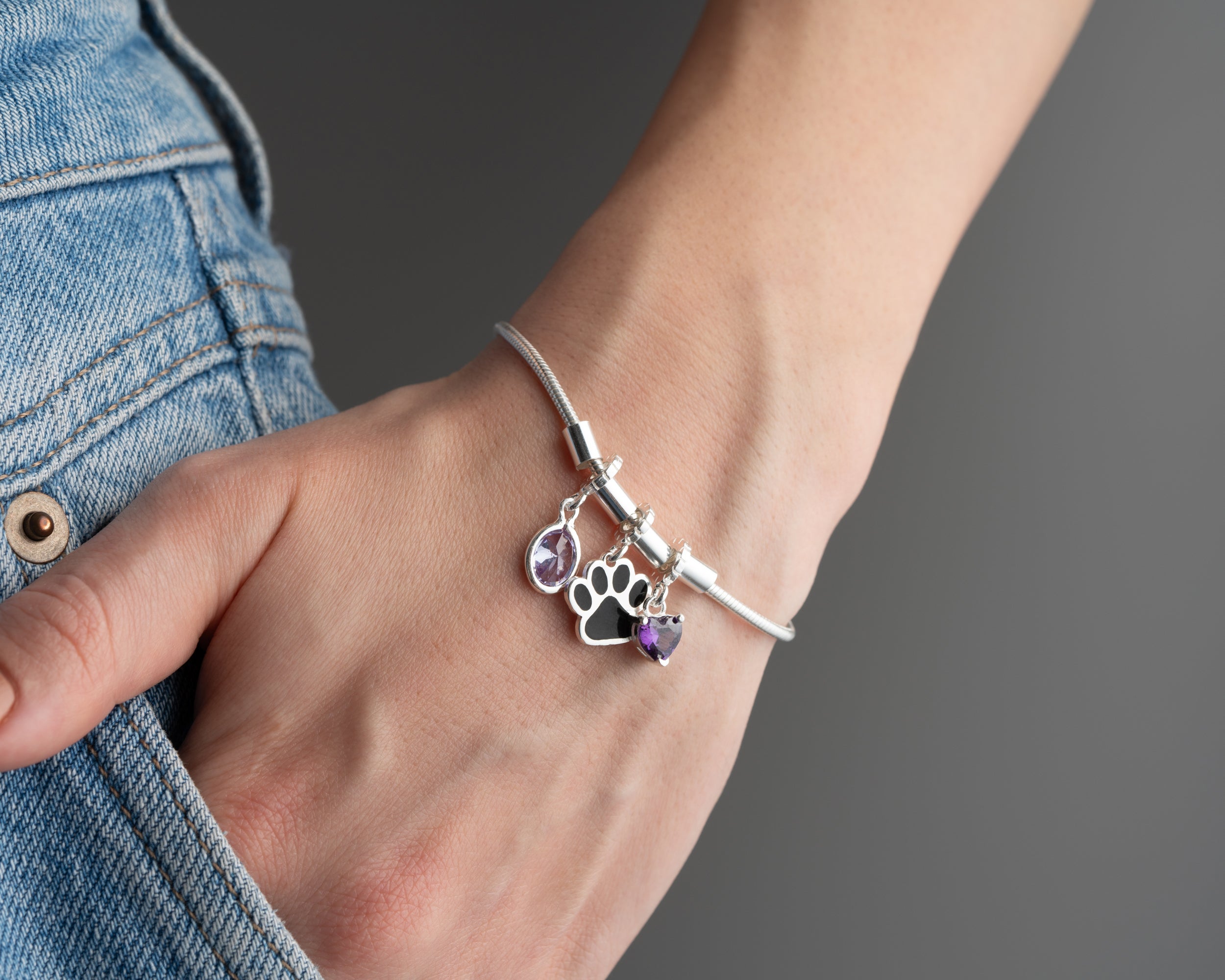 Custom Kids Birthstone Heart Bracelet