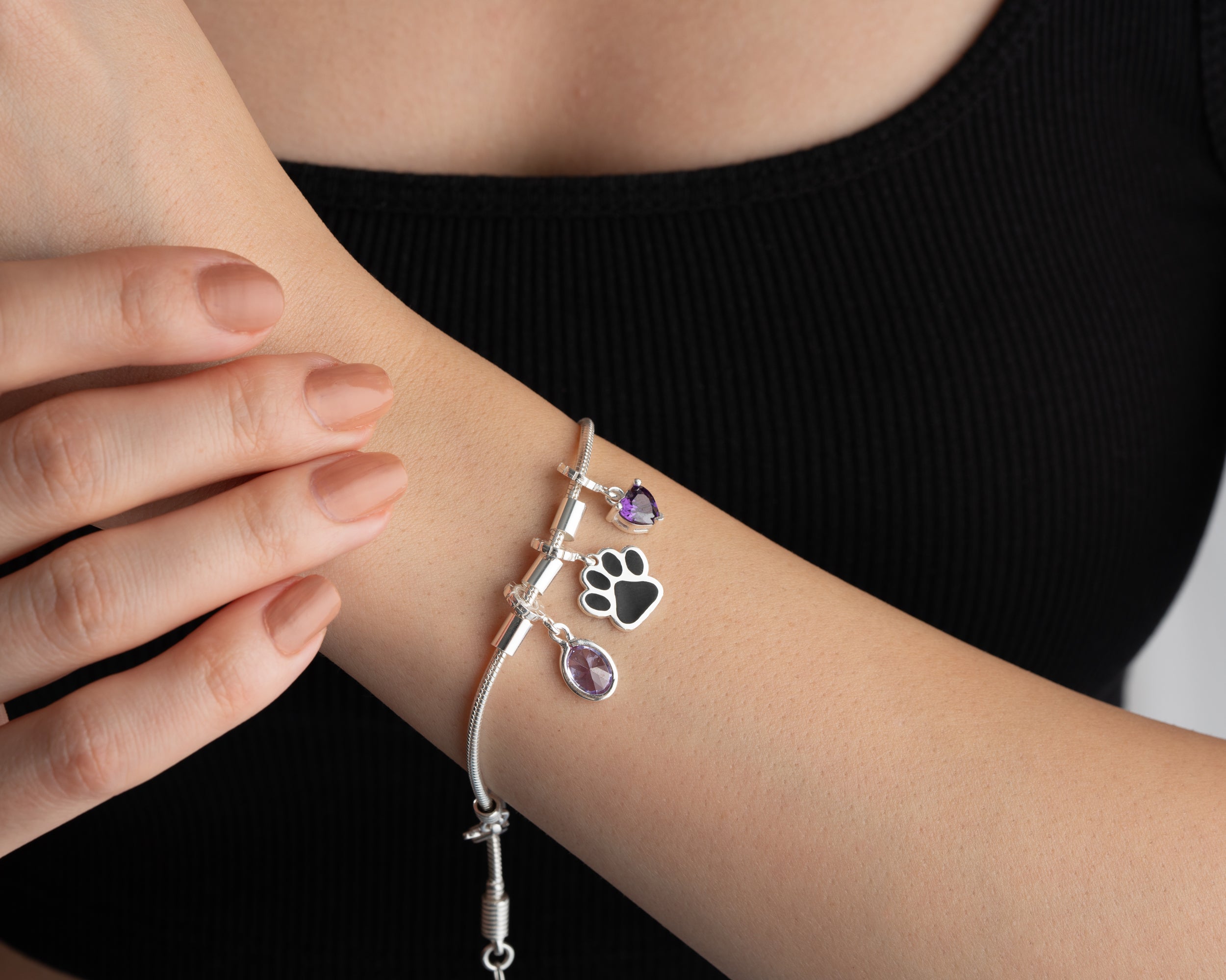 Custom Kids Birthstone Heart Bracelet