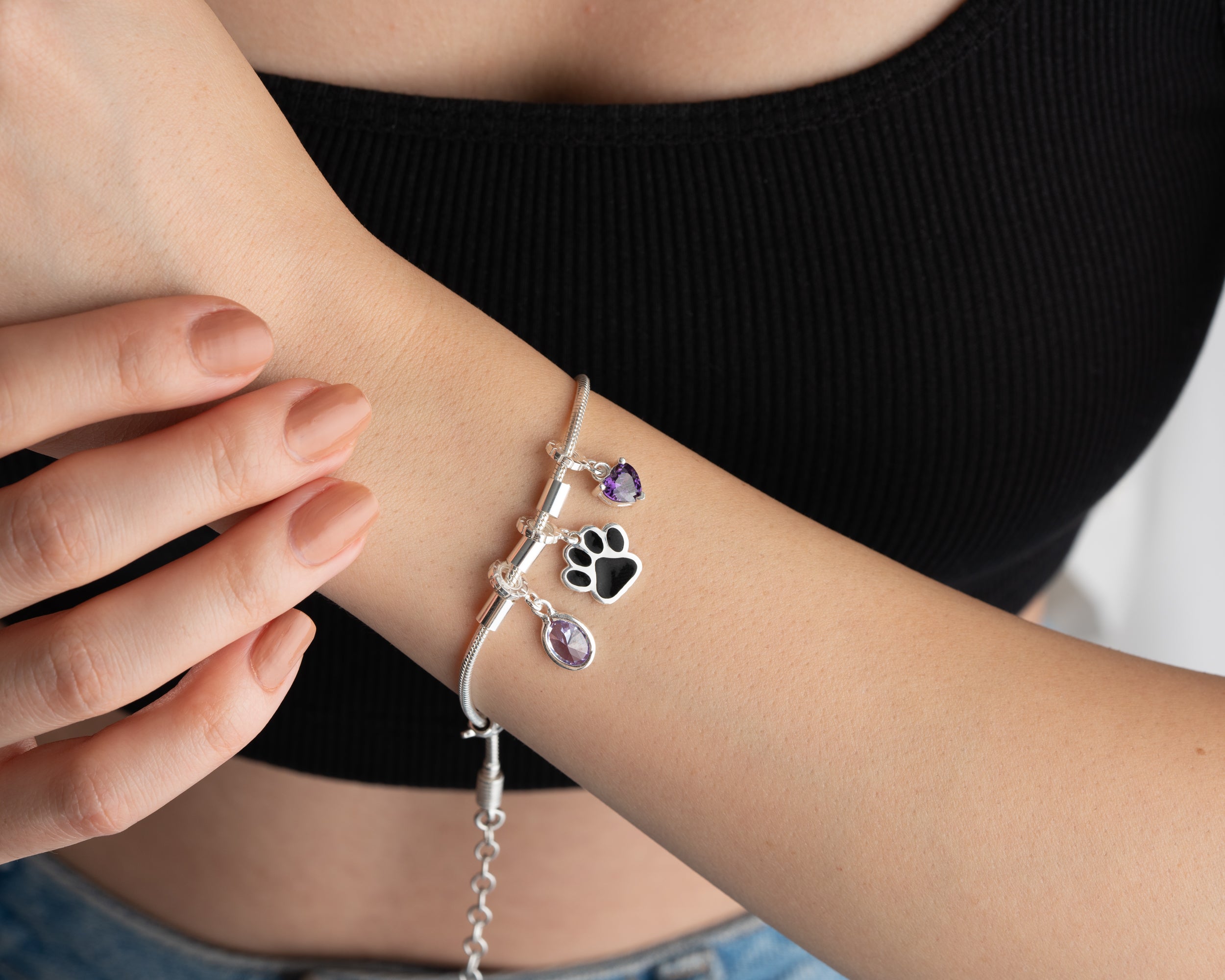 Custom Kids Birthstone Heart Bracelet