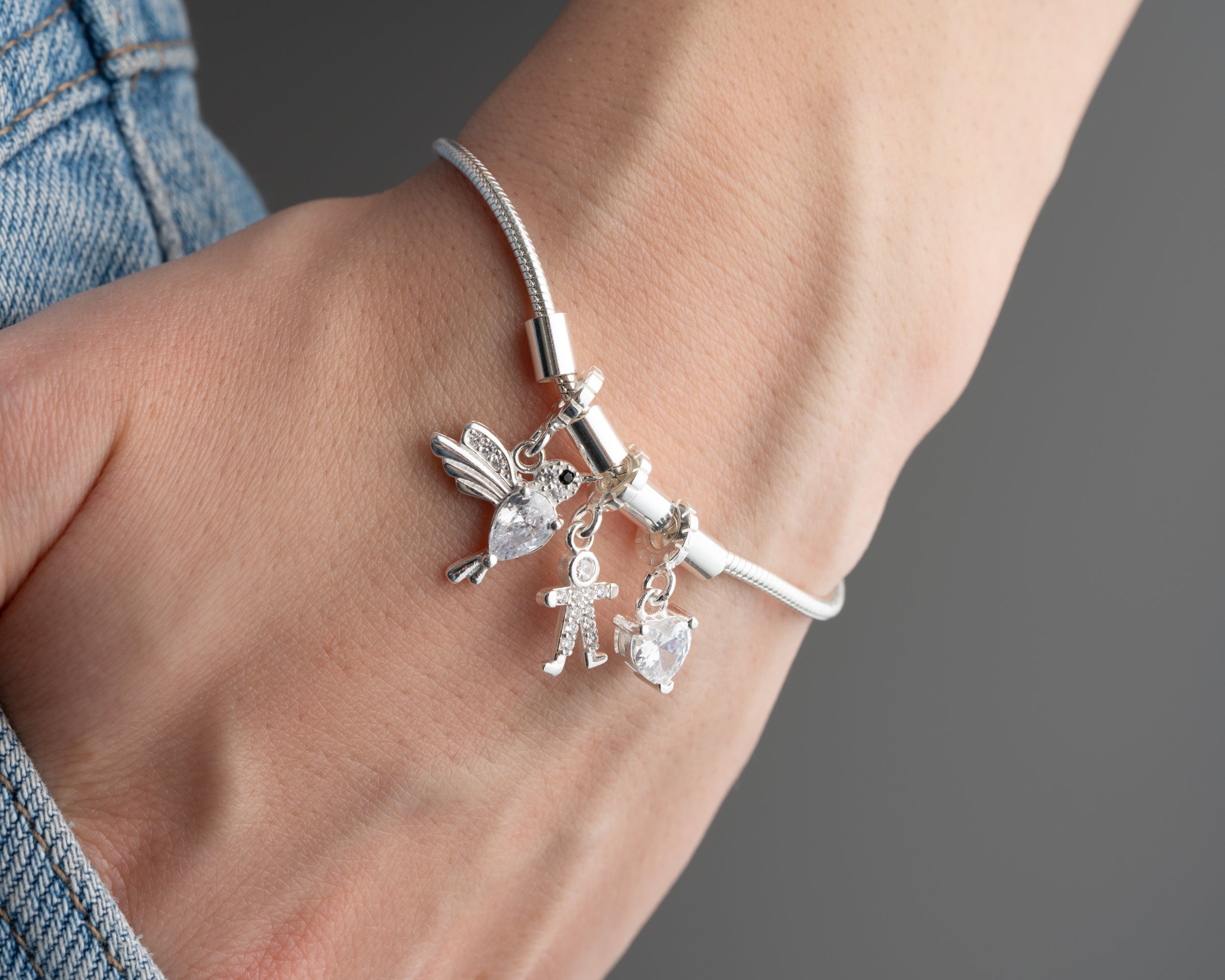 Custom Paw Print Birthstone Initial Bracelet