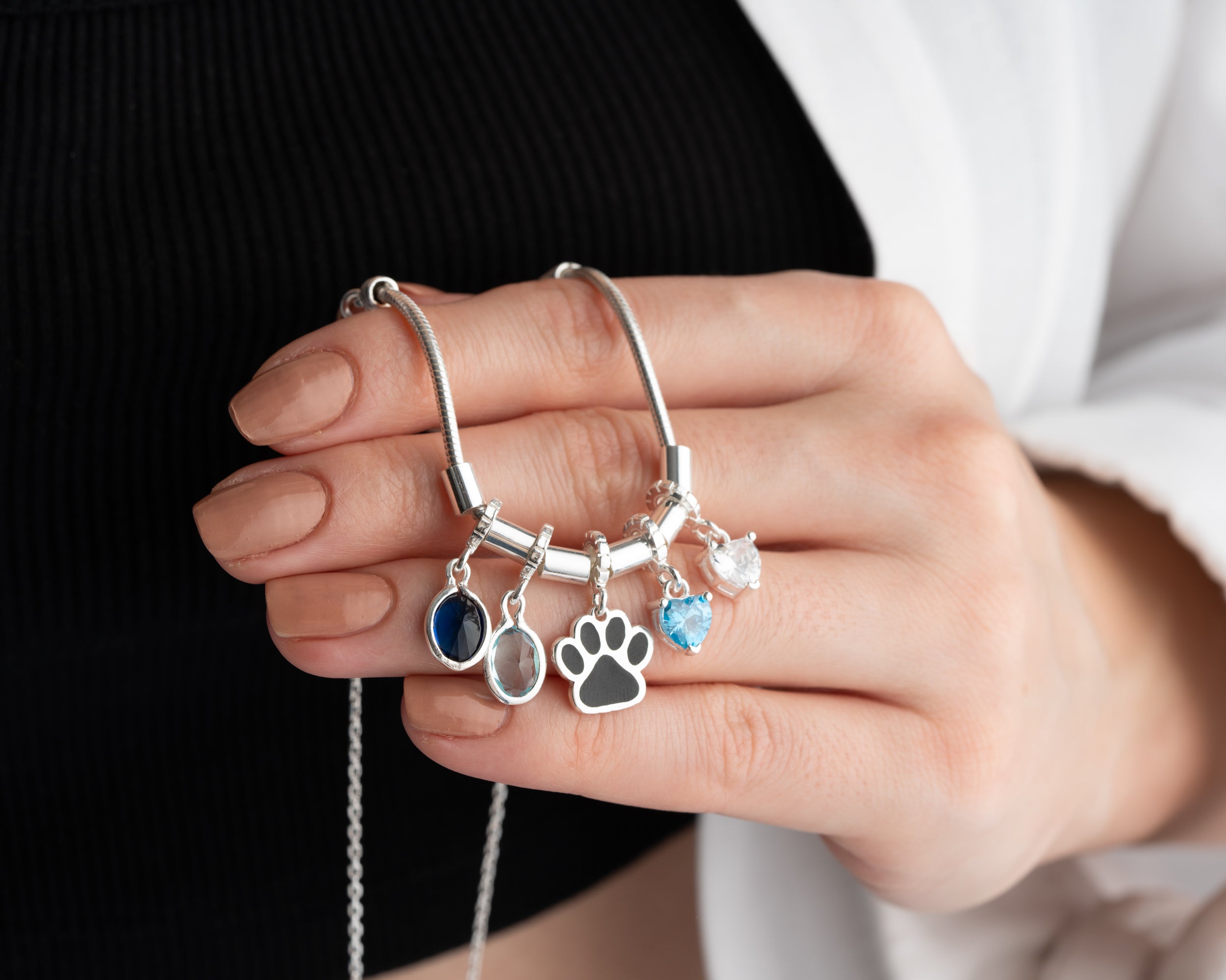 Custom Kids Birthstone Charm Necklace