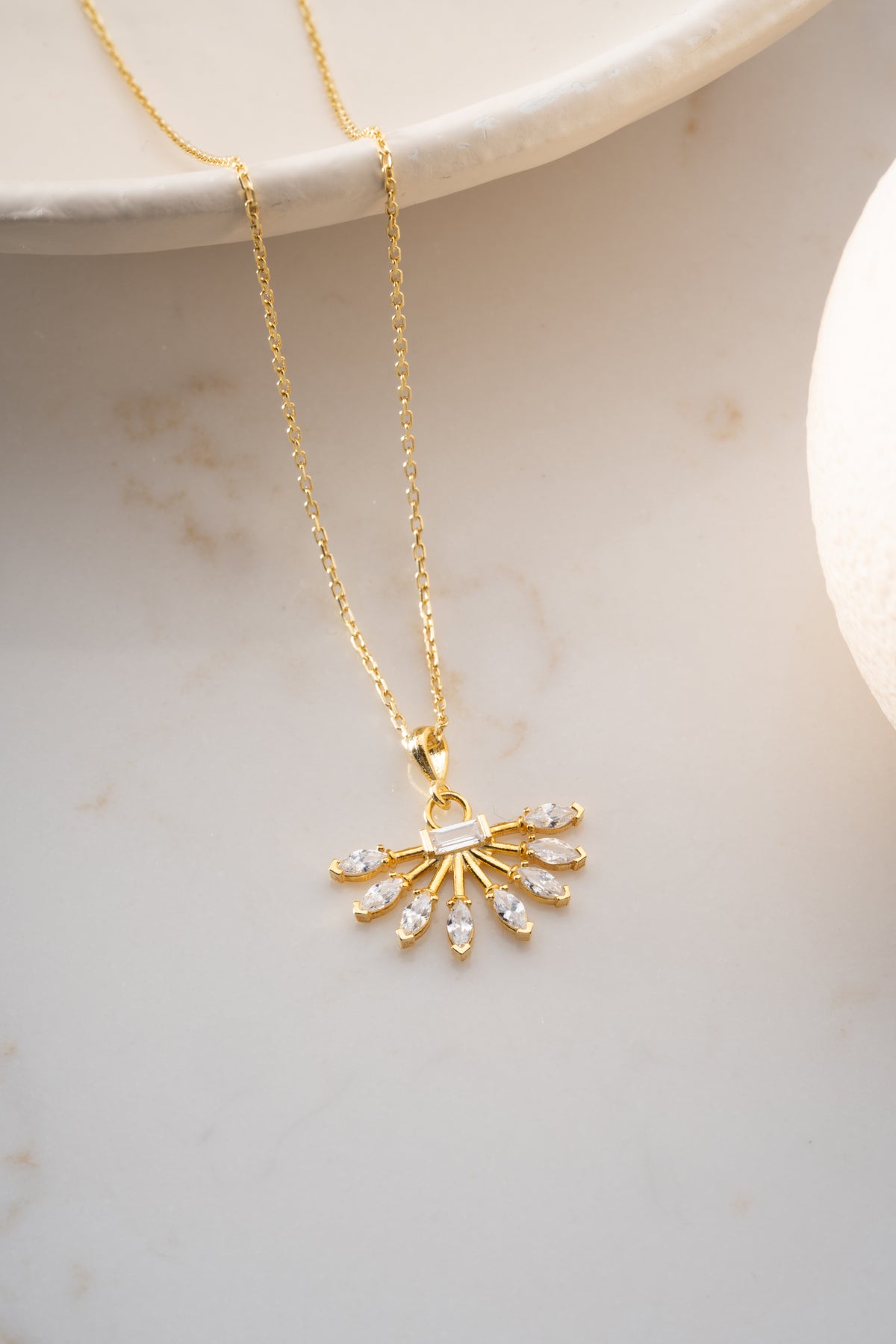Marquise Crystal Sunburst Necklace