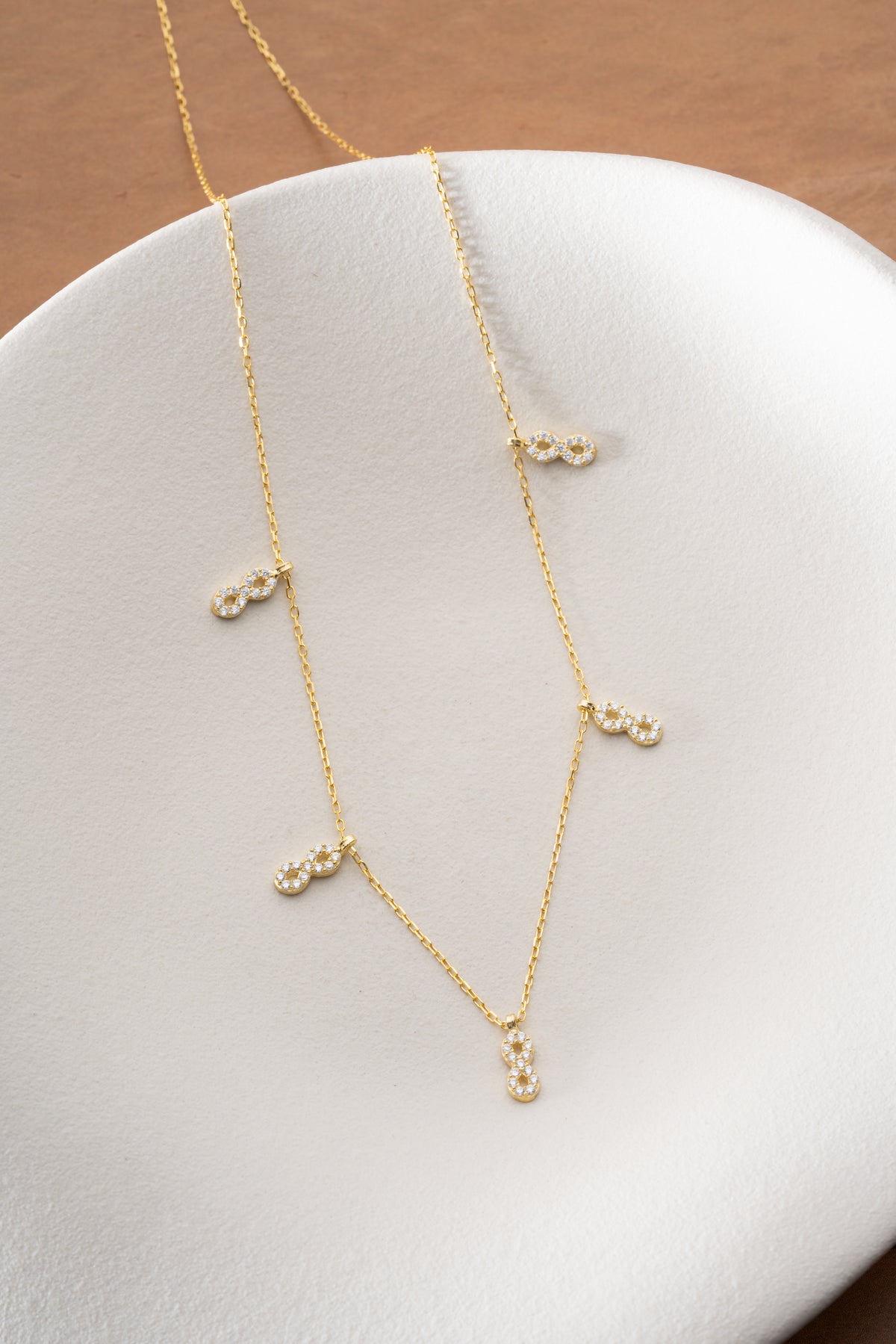 Sparkling Infinity Symbol Charm Necklace
