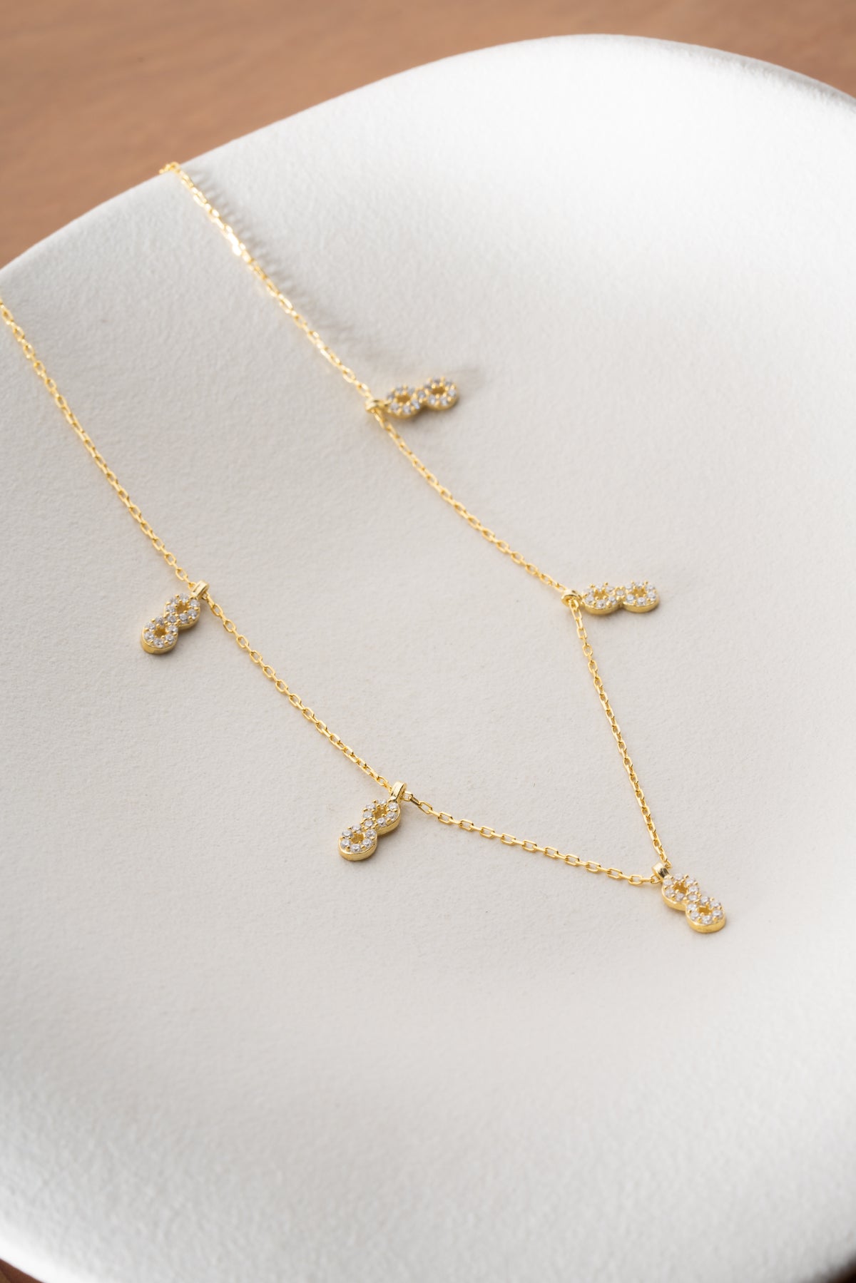 Sparkling Infinity Symbol Charm Necklace