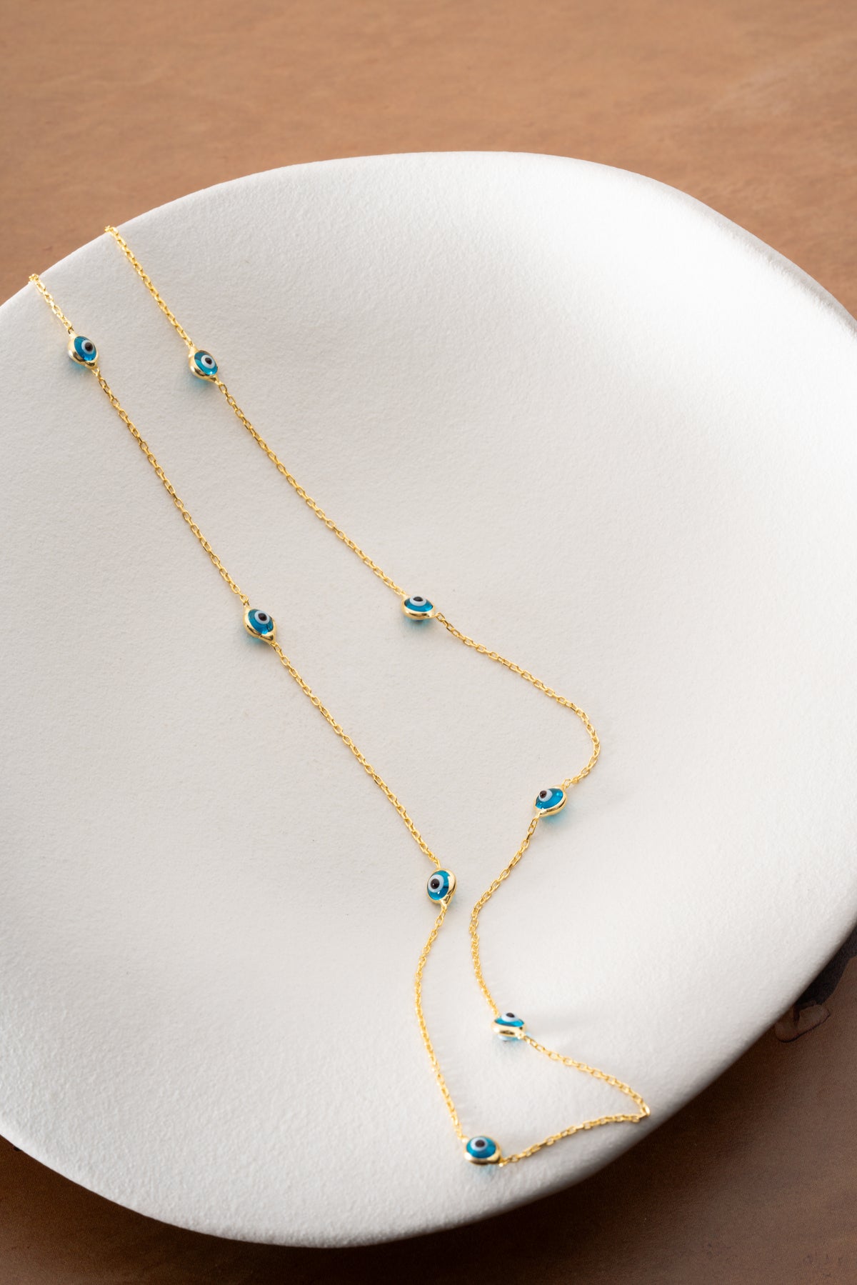 Enamel Evil Eye Station Necklace