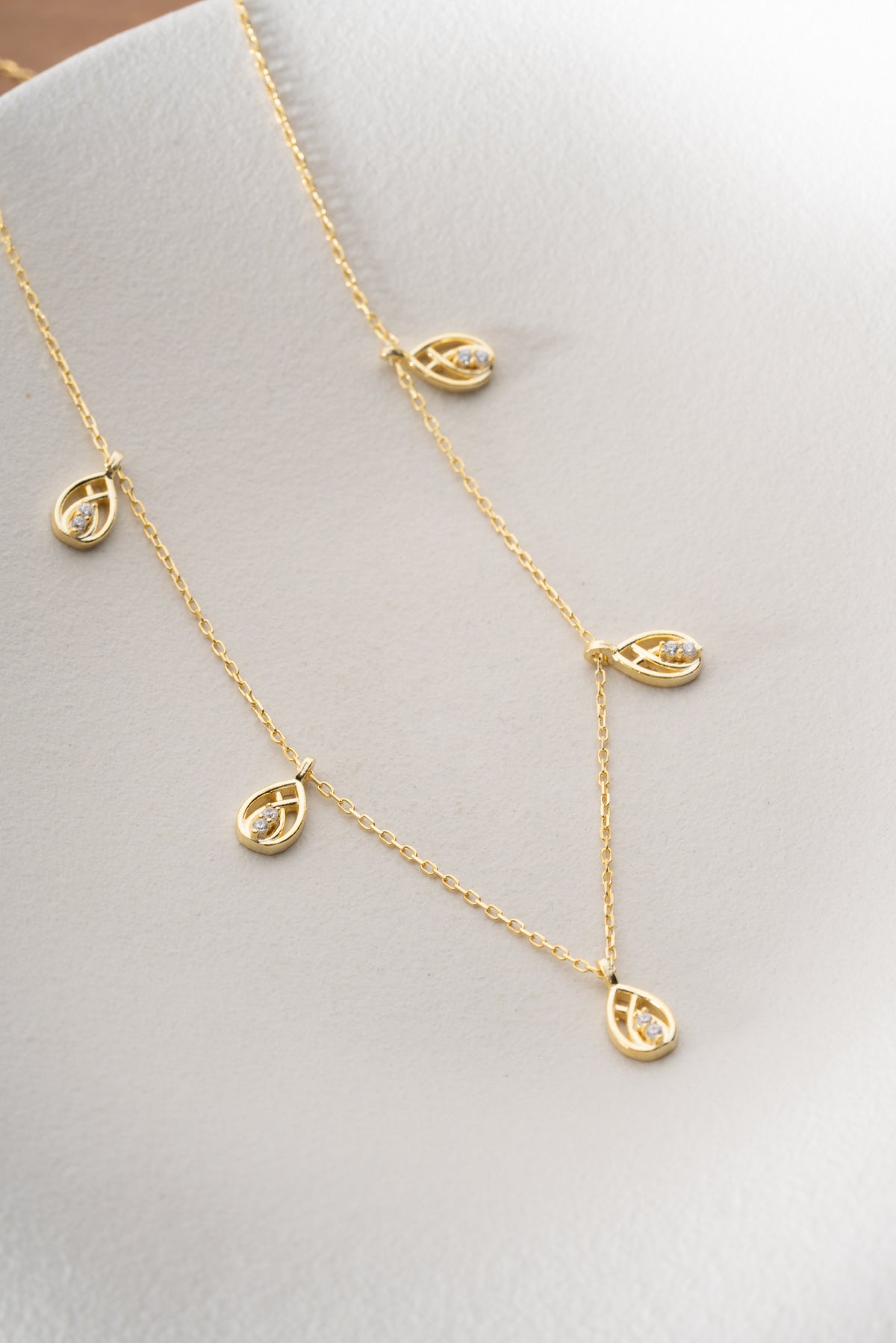 Woven Droplet Charm Necklace