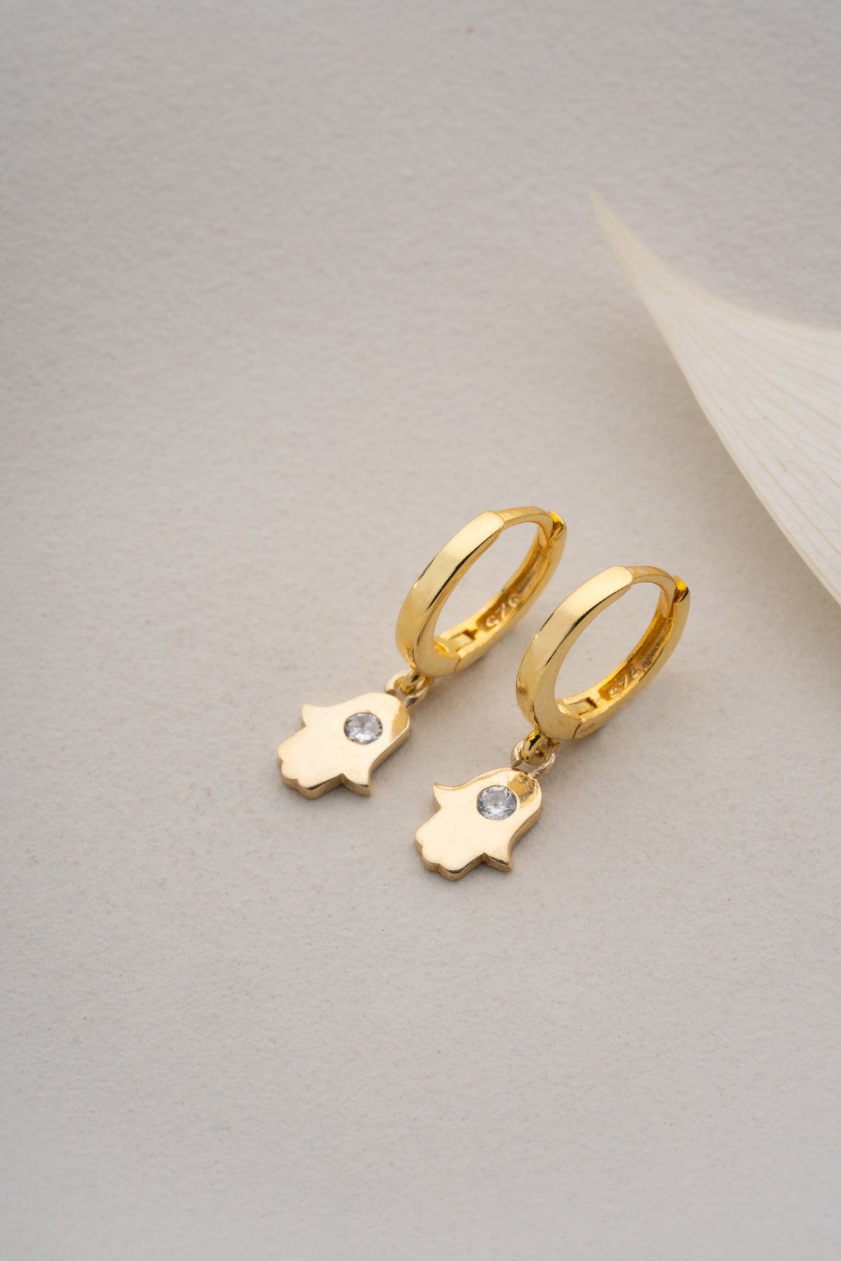 Hamsa Hand Charm Hoop Earrings