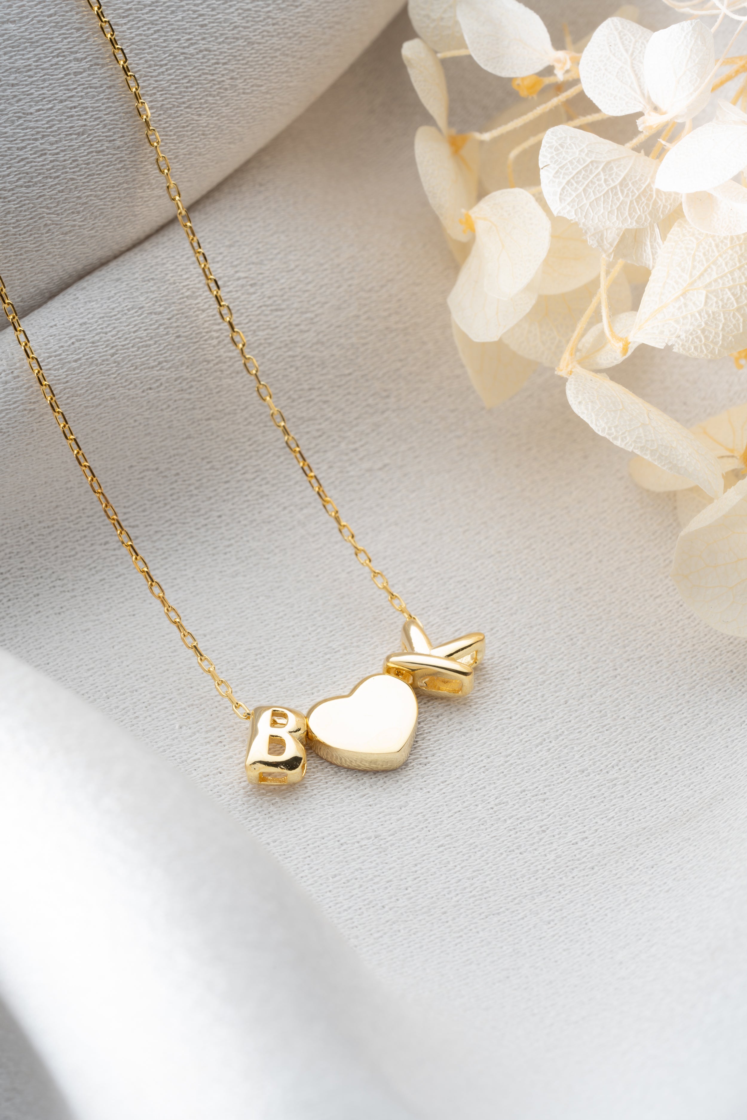 Custom Couple's Initials Heart Necklace