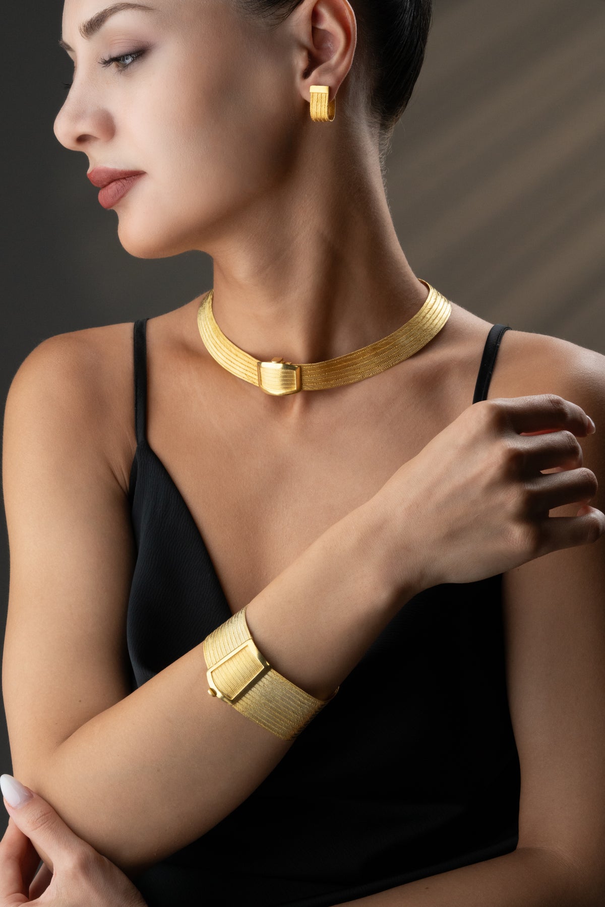 Woven Mesh Buckle Jewelry Set