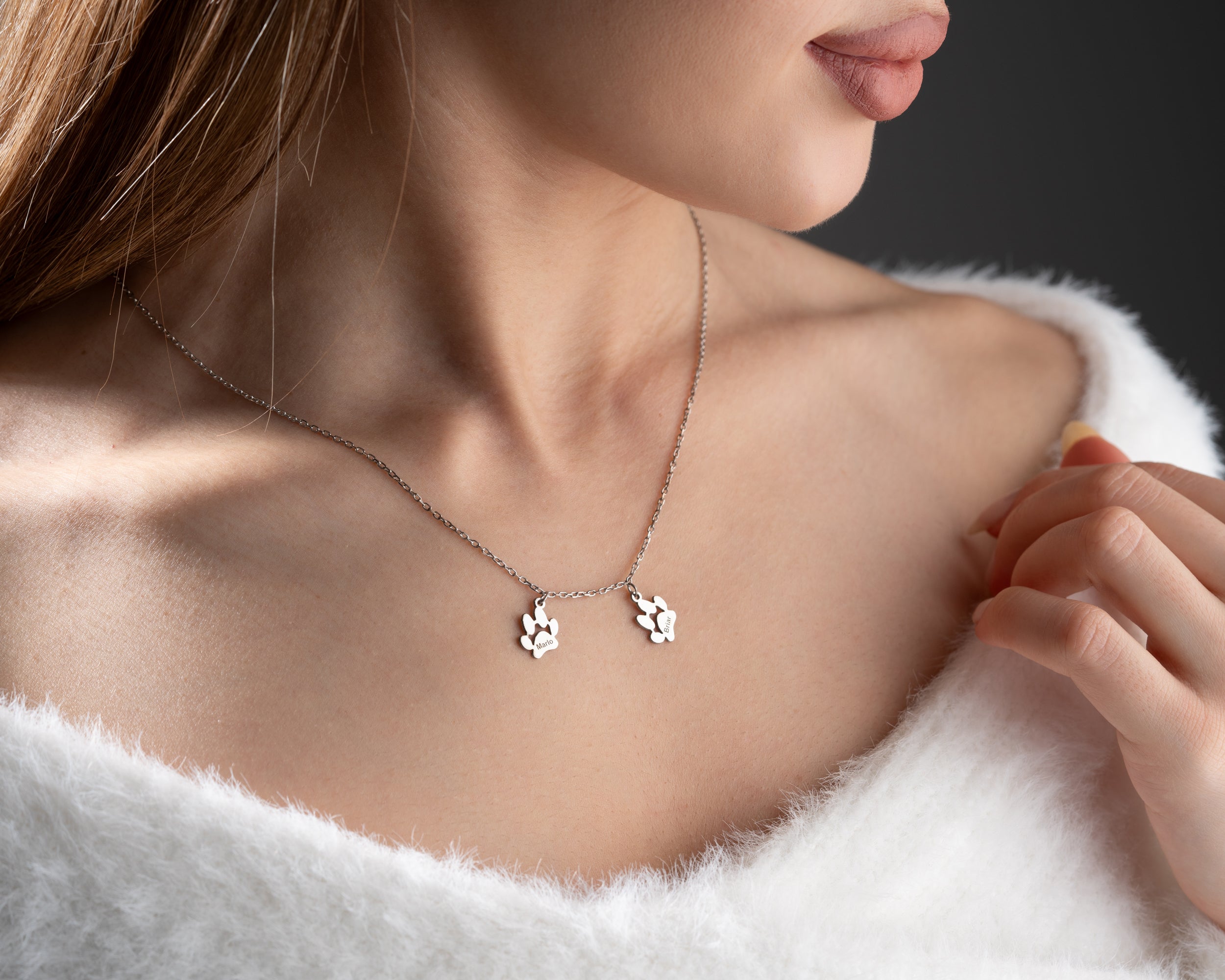 Personalized Pet Paw Print Necklace