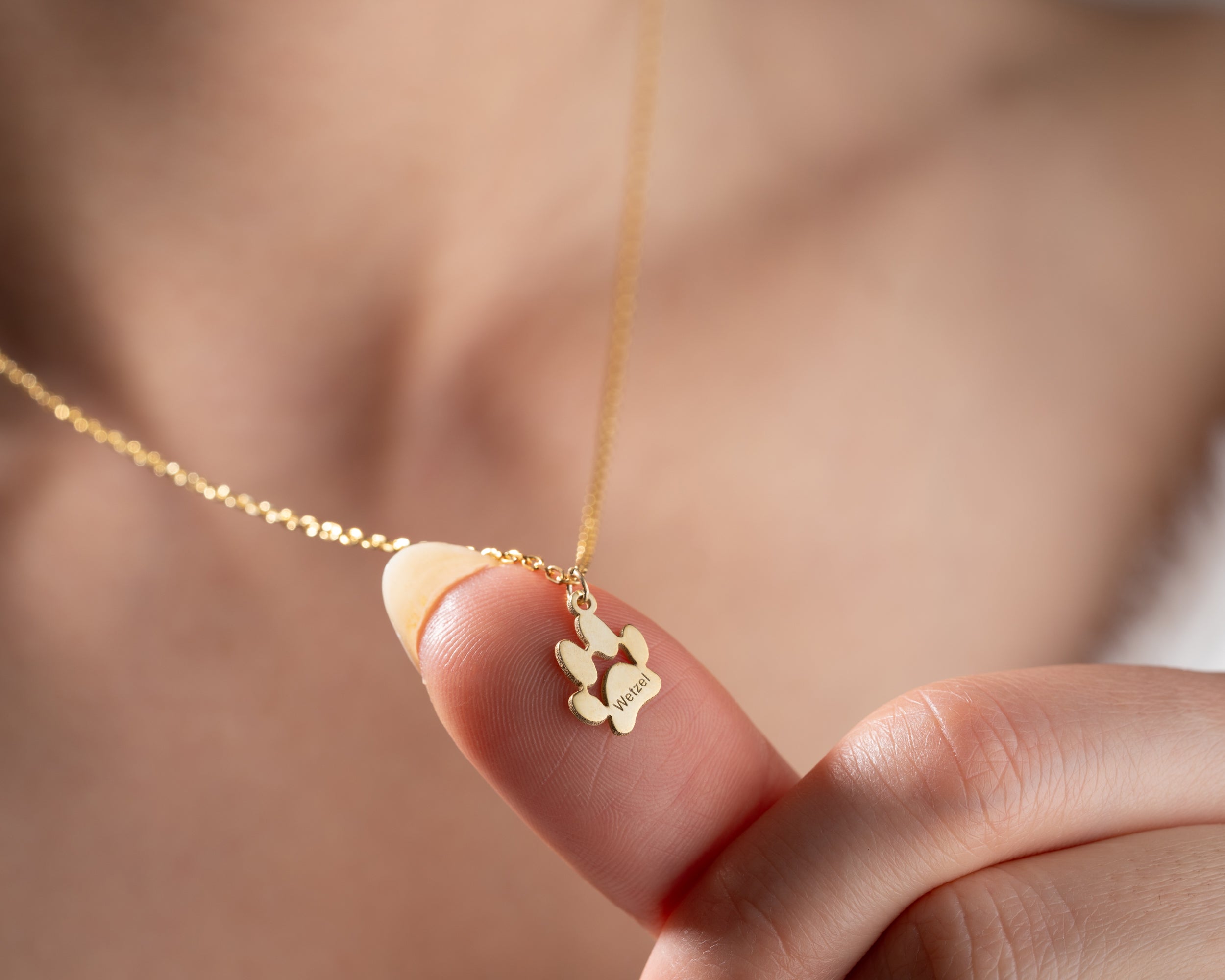 Personalized Pet Paw Print Necklace