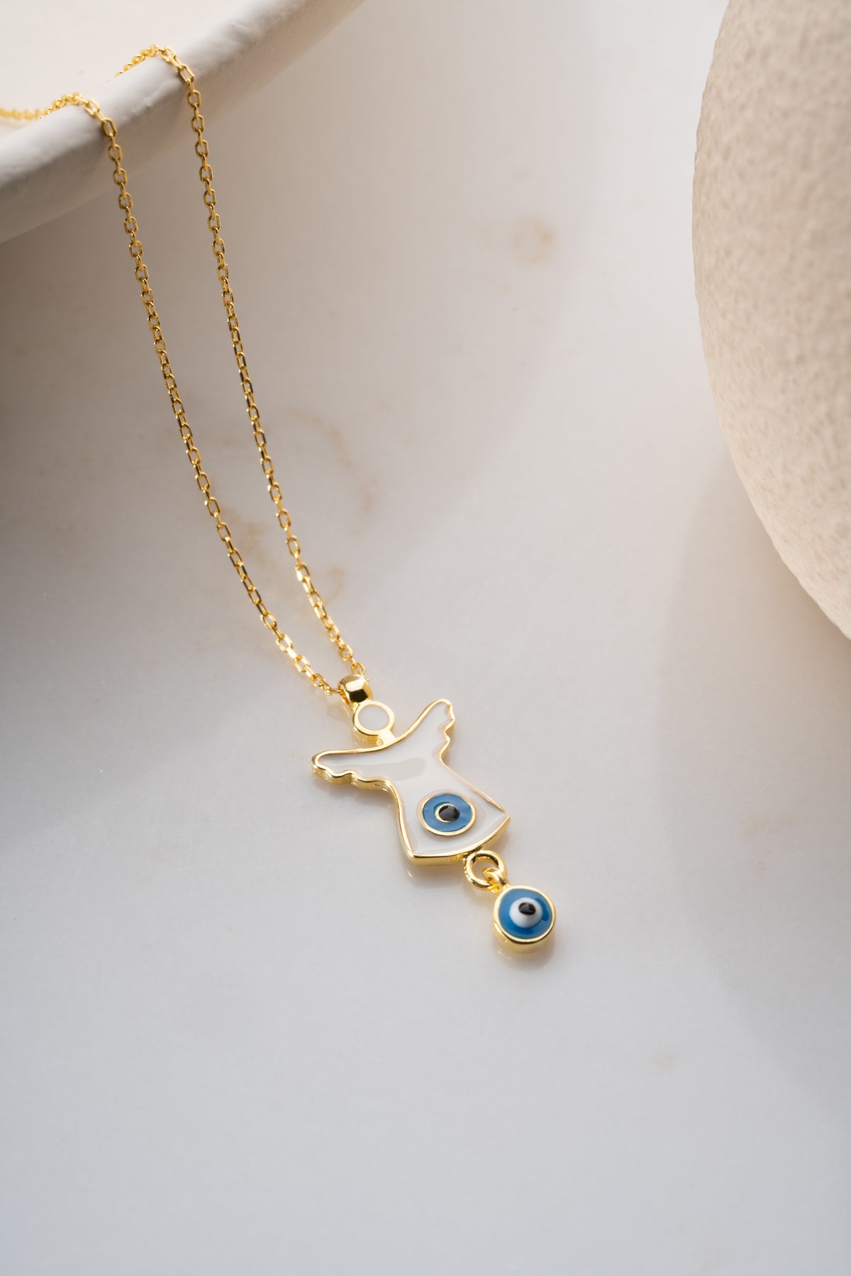 Guardian Angel Evil Eye Necklace