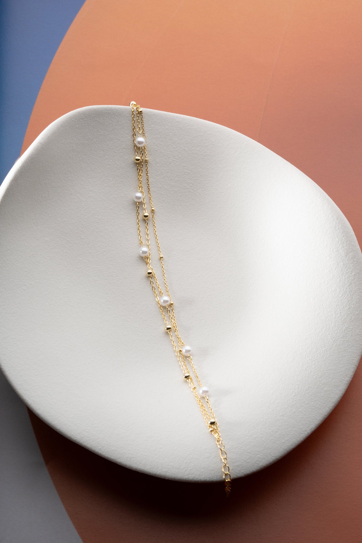 Pearl Trio Chain Bracelet