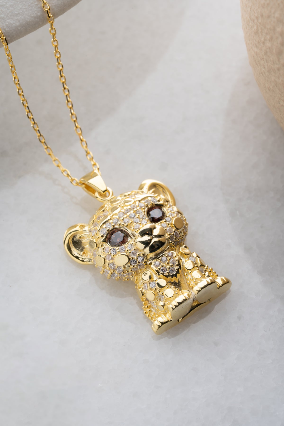Pave Tiger Cub Pendant Necklace