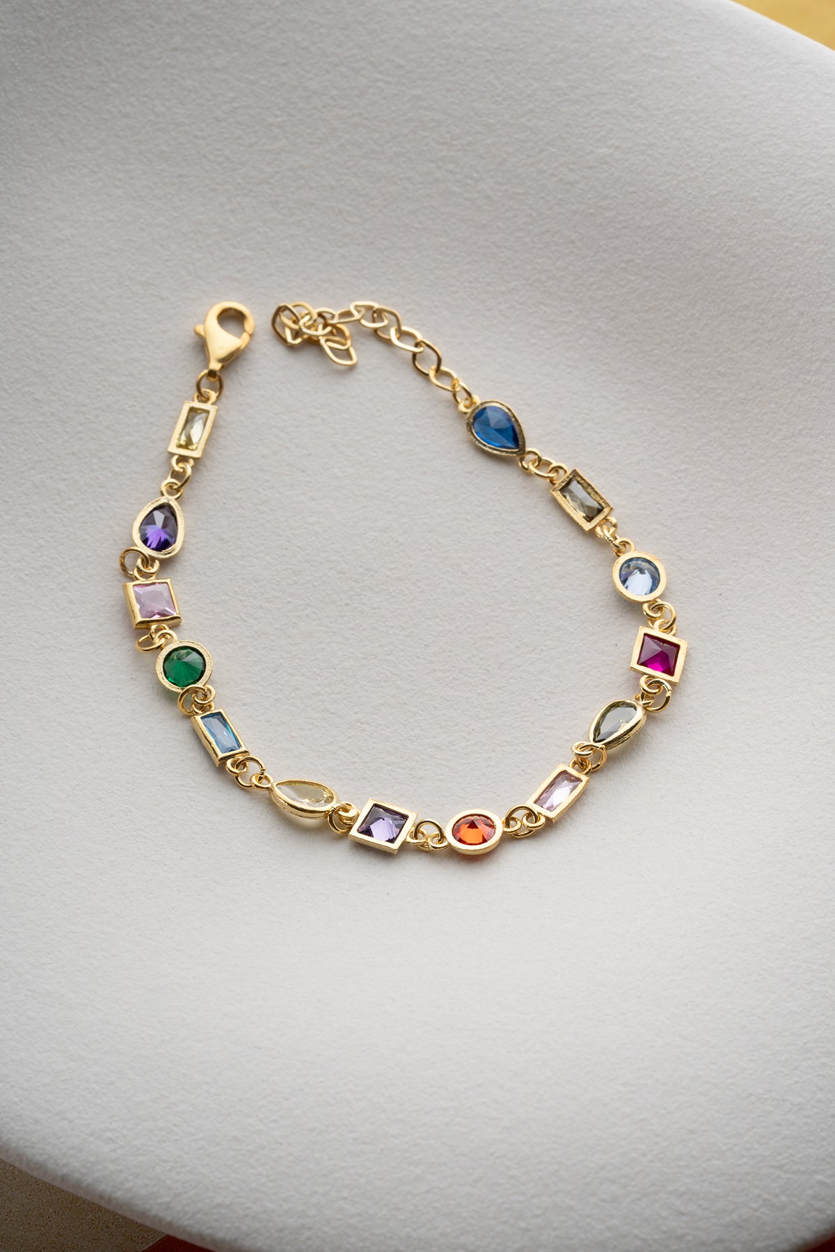 Multicolor Gemstone Link Bracelet