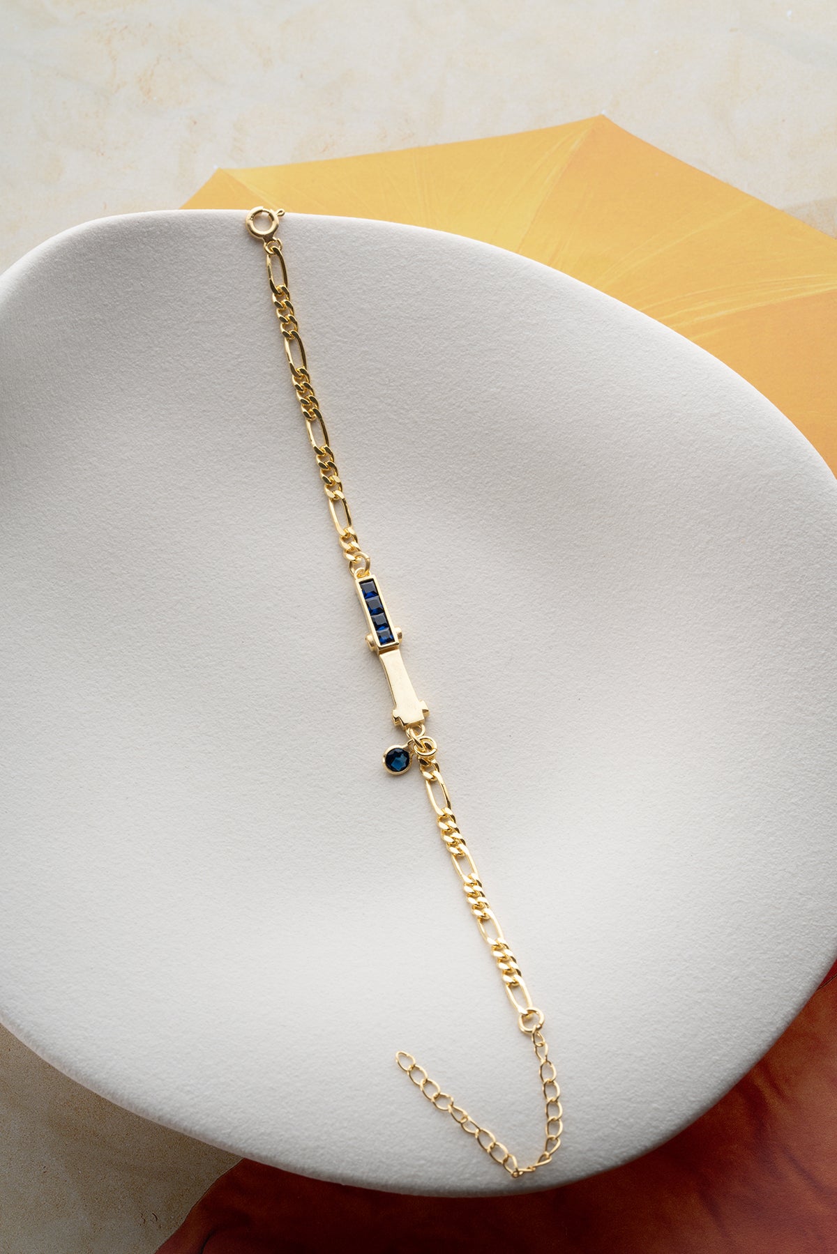 Sapphire Blue Crystal Bar Bracelet
