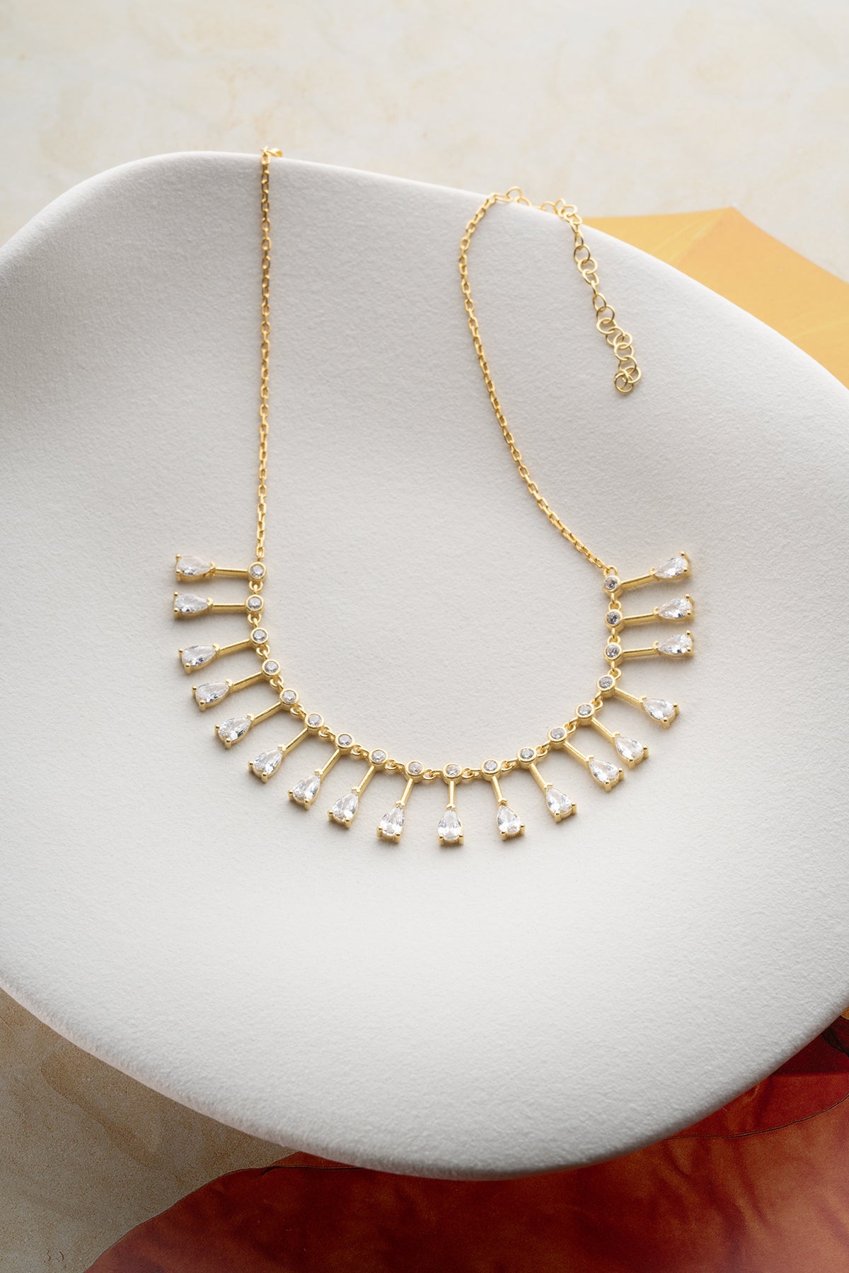 Crystal Fringe Gold Anklet