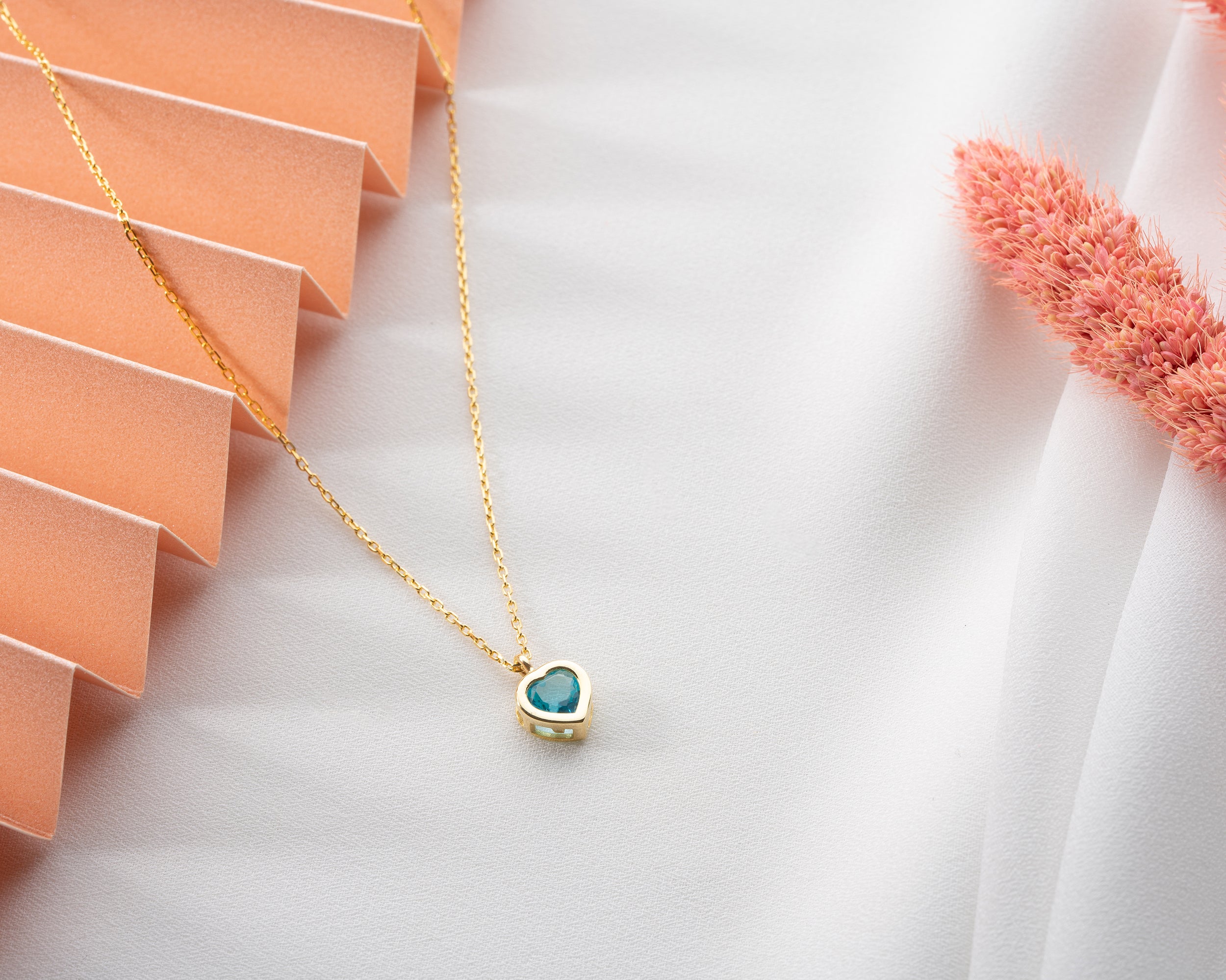 Side by Side Heart Birthstone Necklace