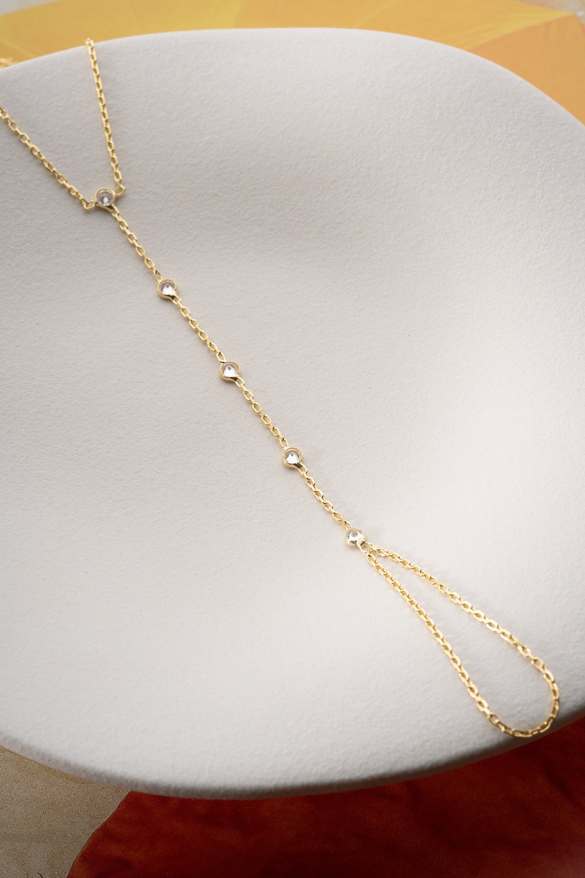 Crystal Station Hand Chain Bracelet