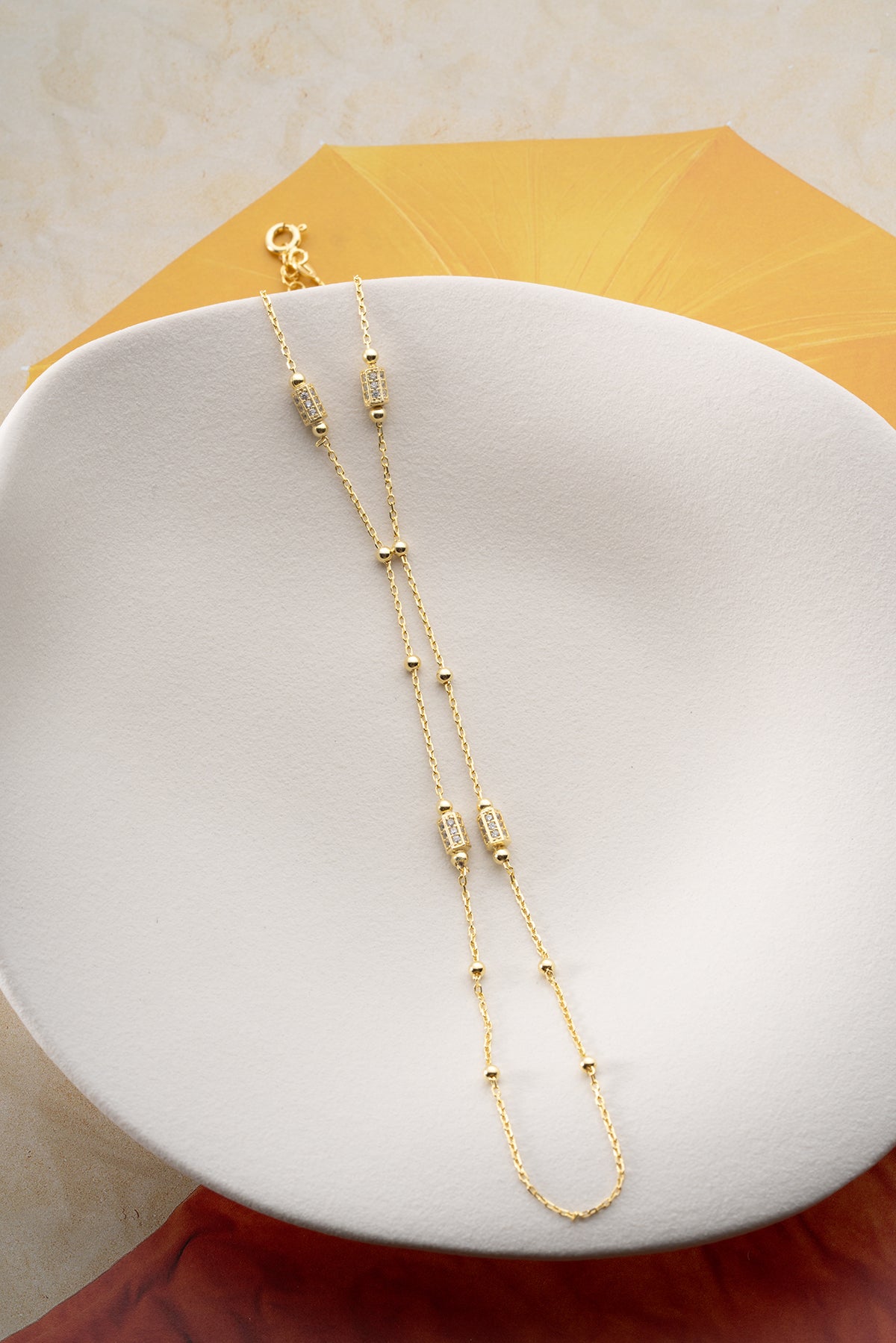 Double Strand Pave Hand Chain Bracelet