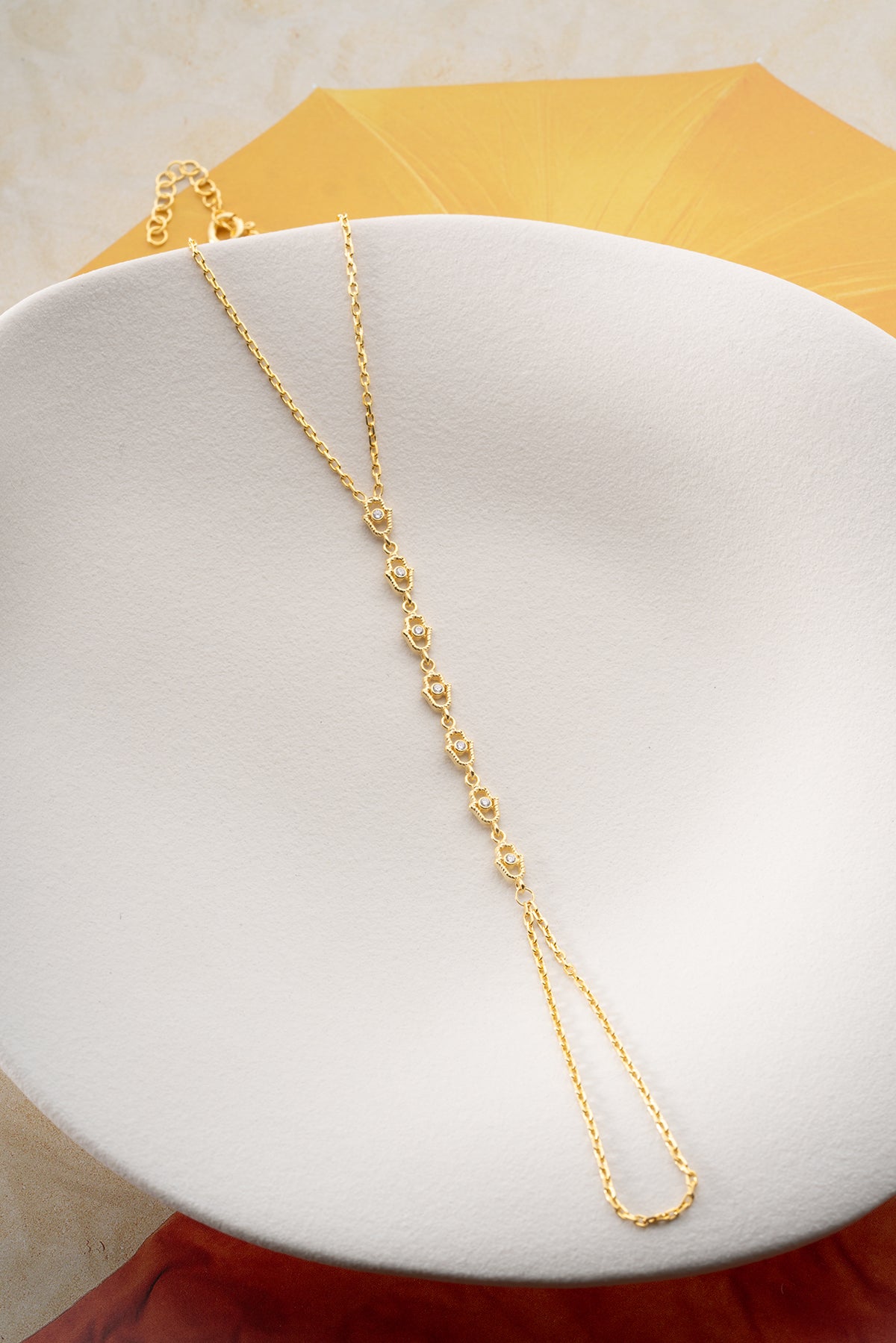 Hamsa Charm Gold Hand Chain Bracelet