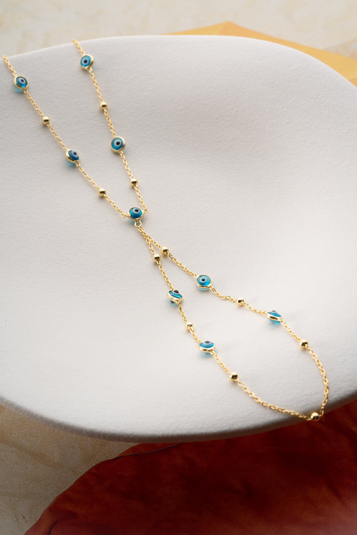 Evil Eye Gold Hand Chain Bracelet