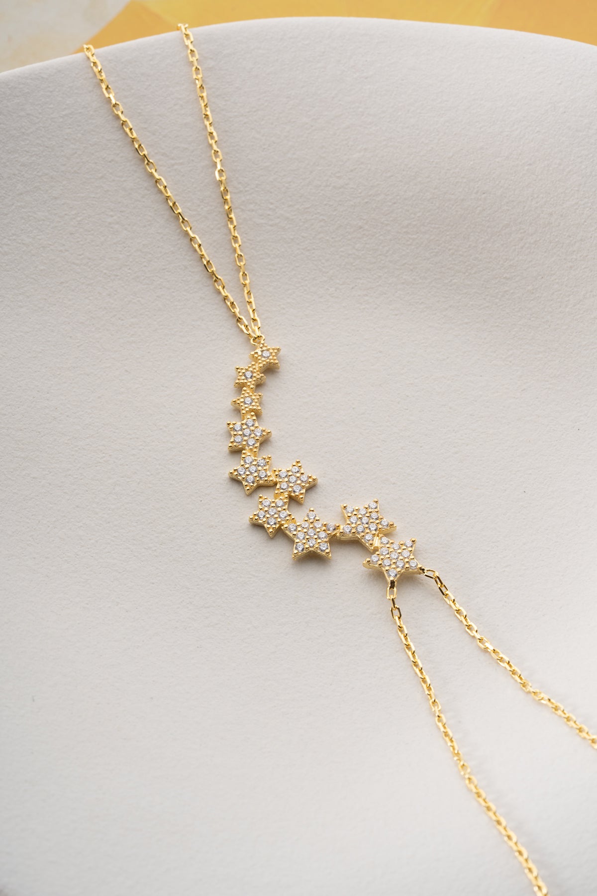 Cascading Star Gold Hand Chain Bracelet
