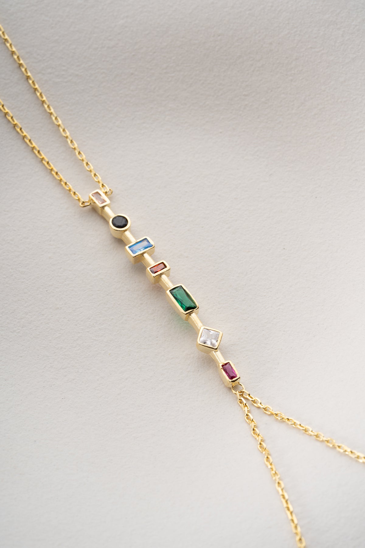 Multicolor Gemstone Hand Chain Bracelet