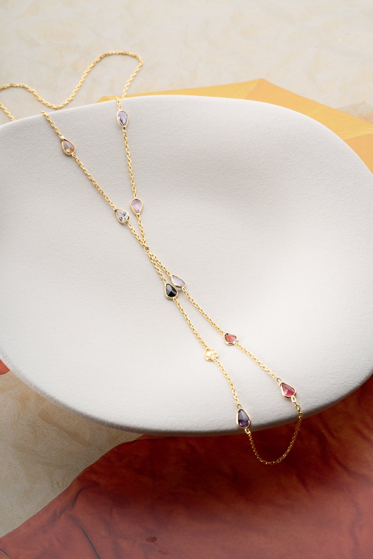Multicolor Gemstone Hand Chain Bracelet