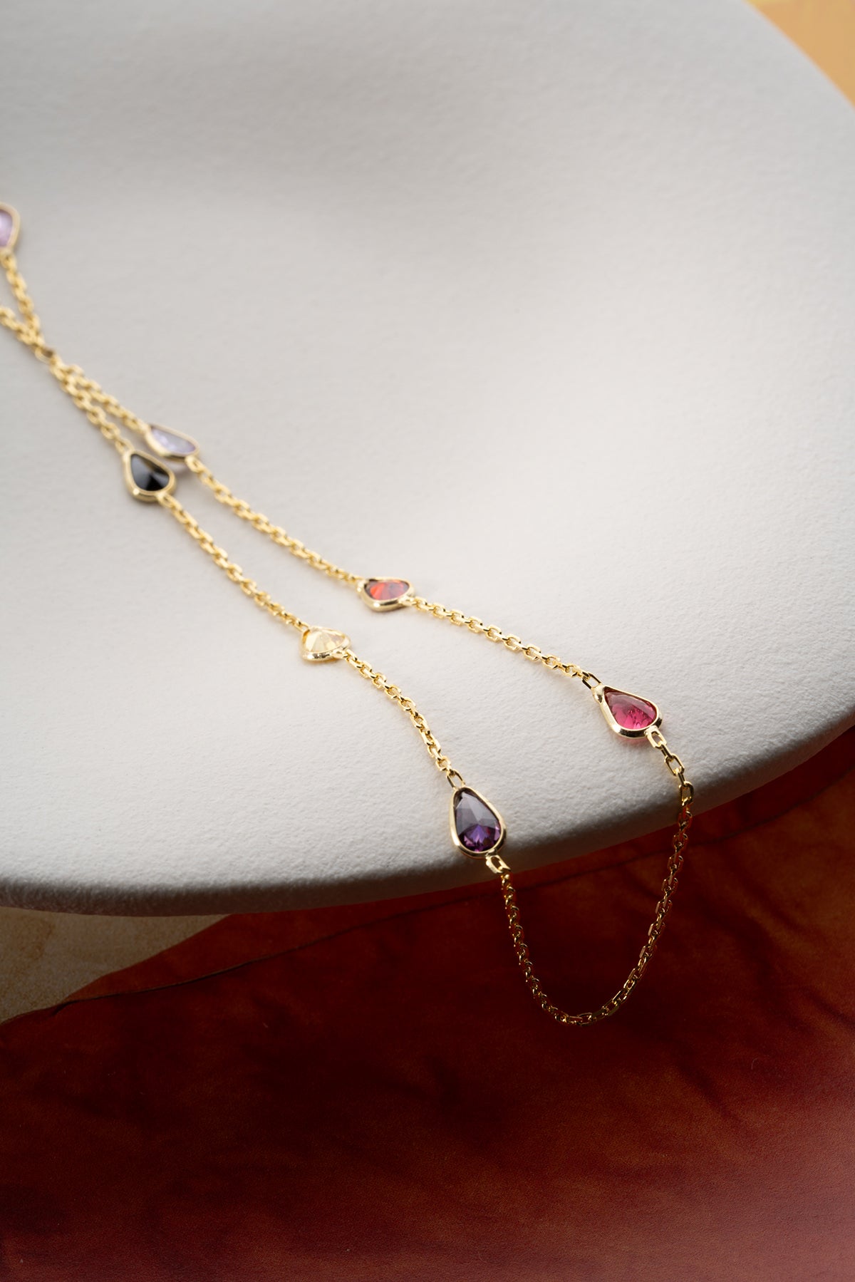 Multicolor Gemstone Hand Chain Bracelet