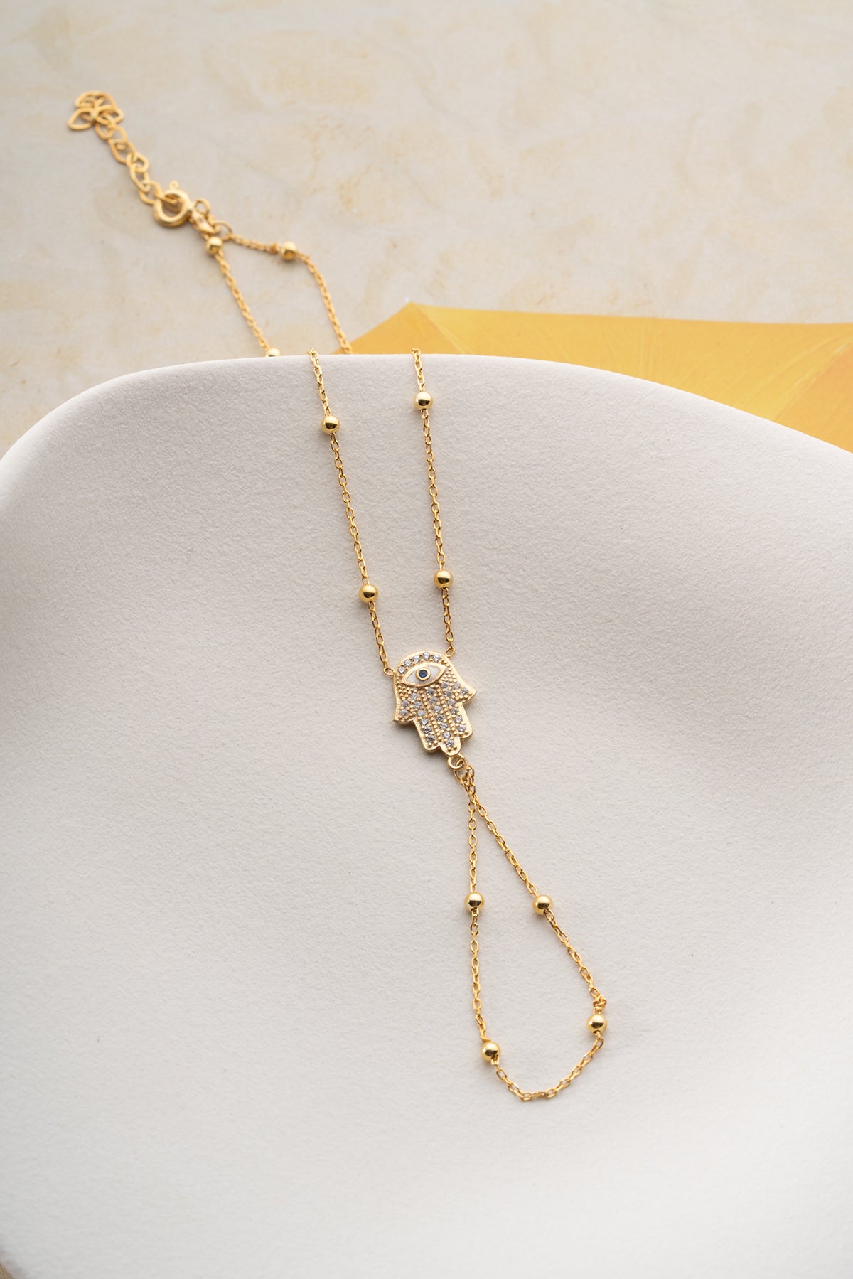 Hamsa Evil Eye Hand Chain Bracelet