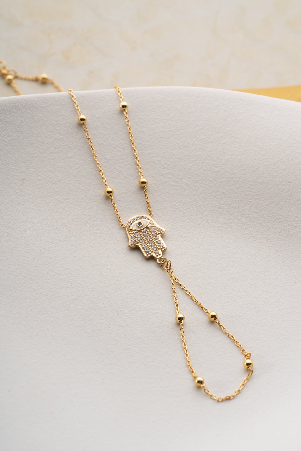 Hamsa Evil Eye Hand Chain Bracelet