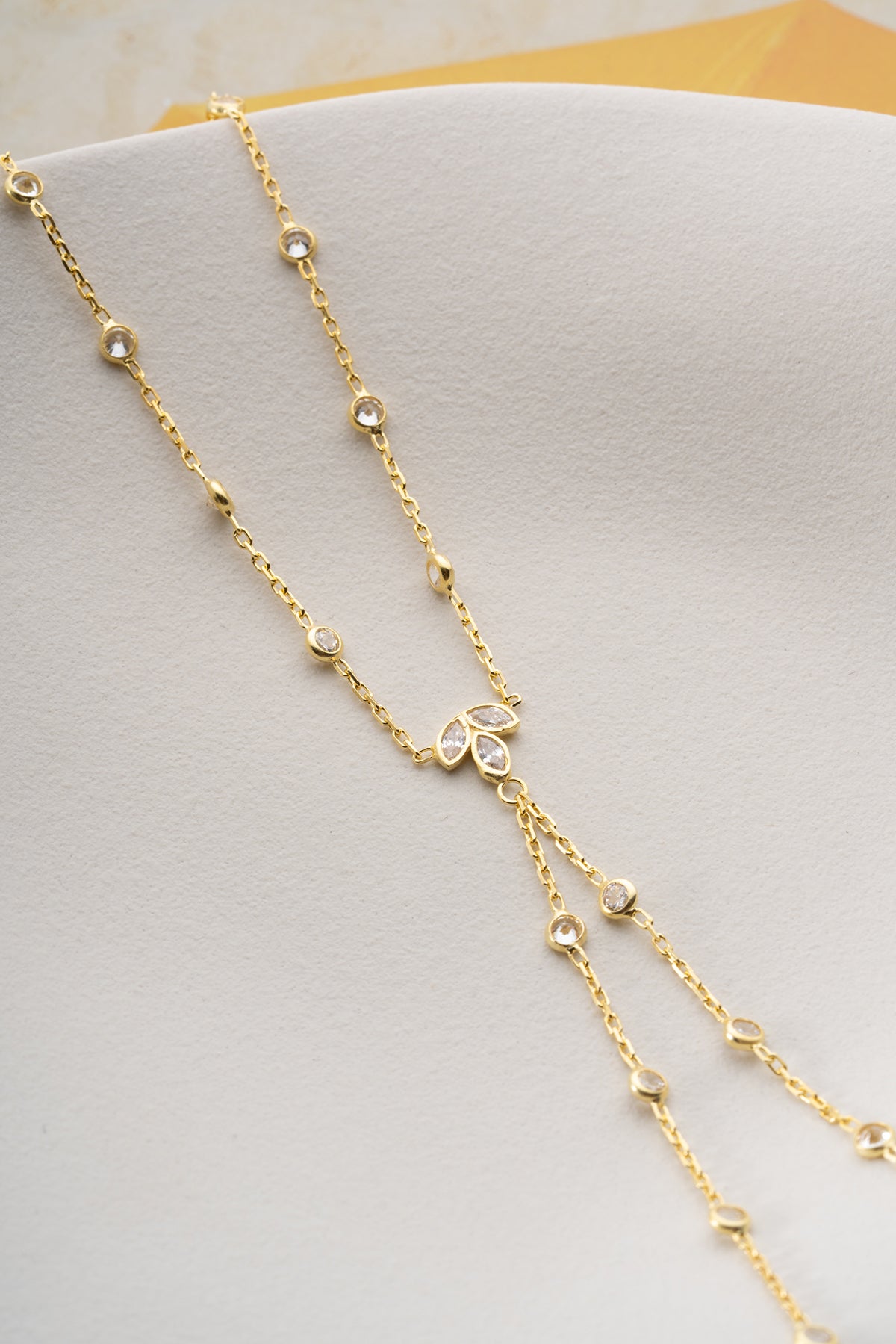 Marquise Cluster Gold Hand Chain Bracelet